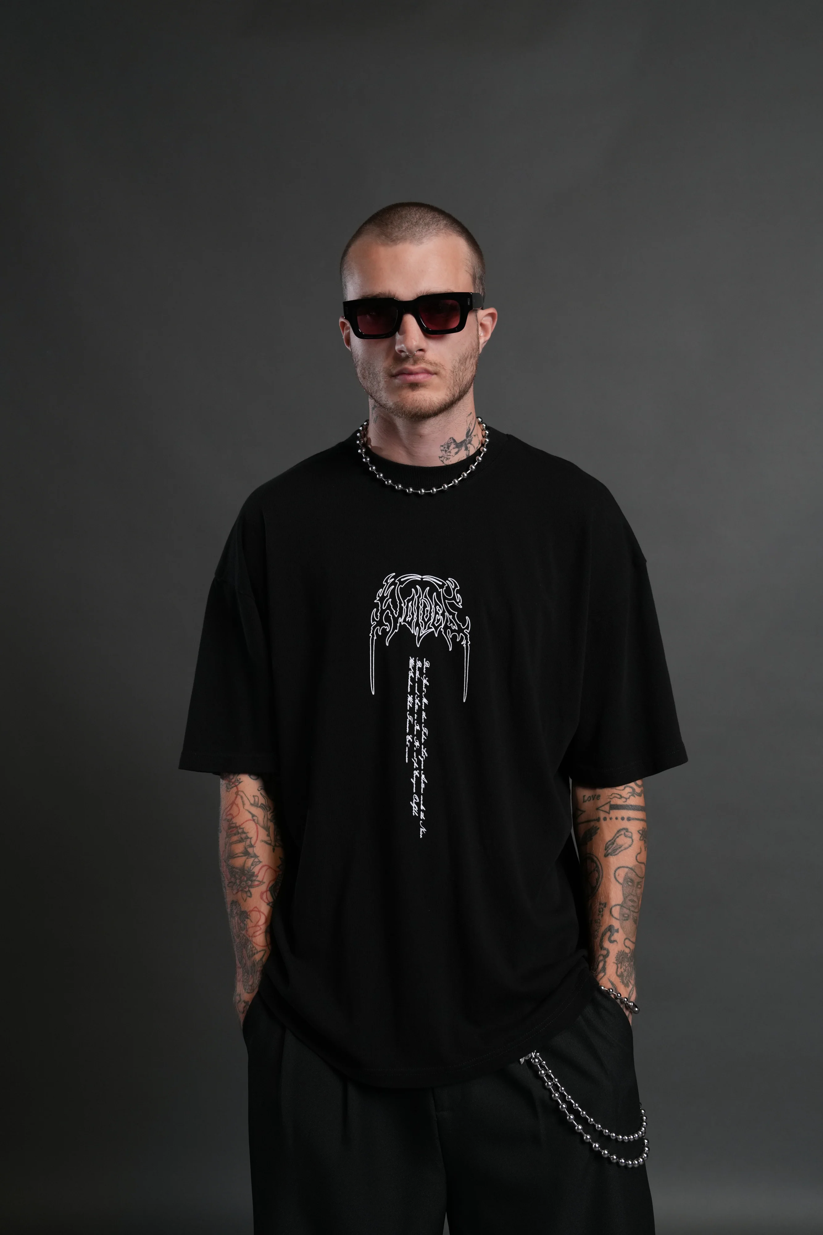 Ant King "Premium" Oversized Tee in Black - Image 2