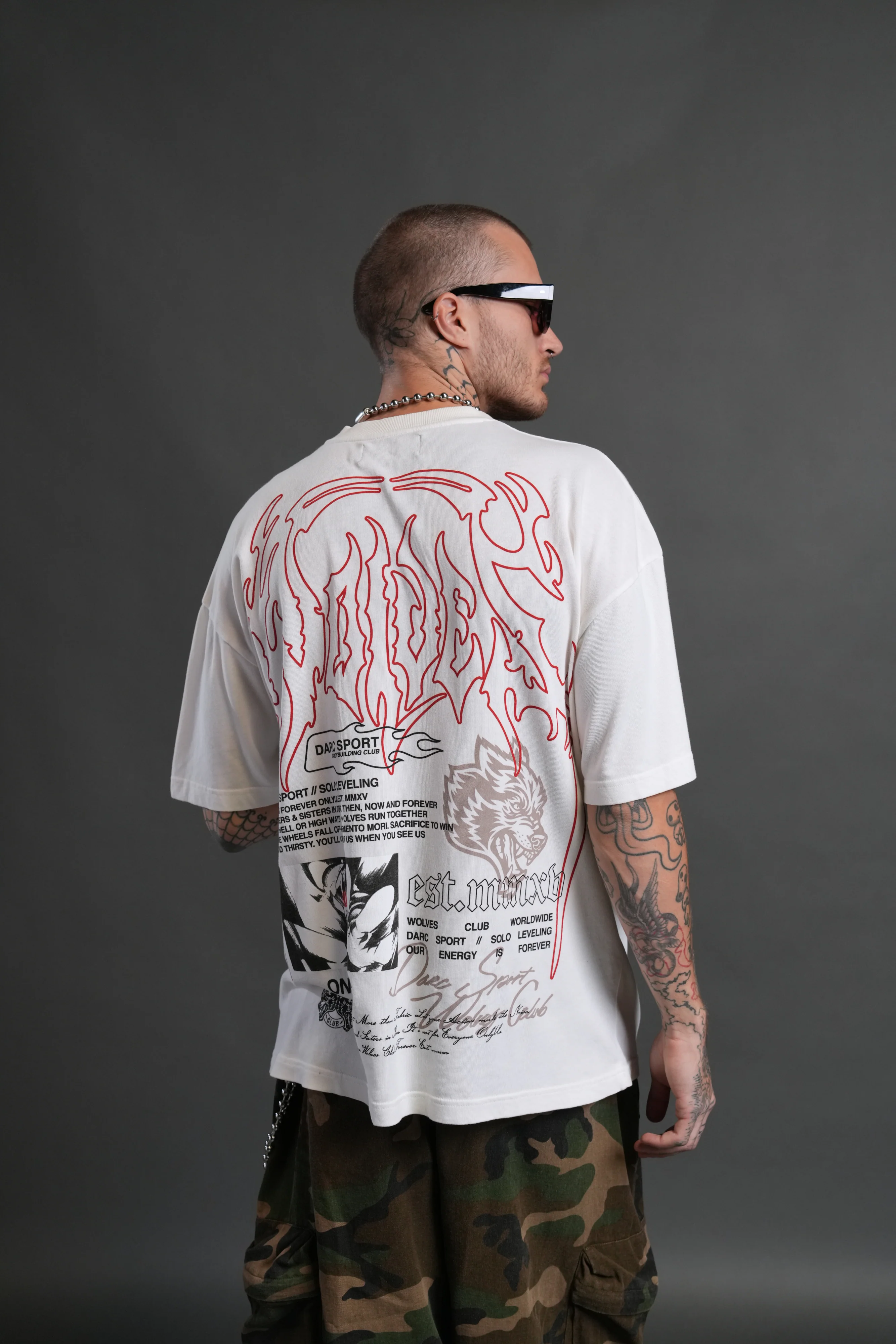Ant King "Premium" Oversized Tee in Cream - Image 4