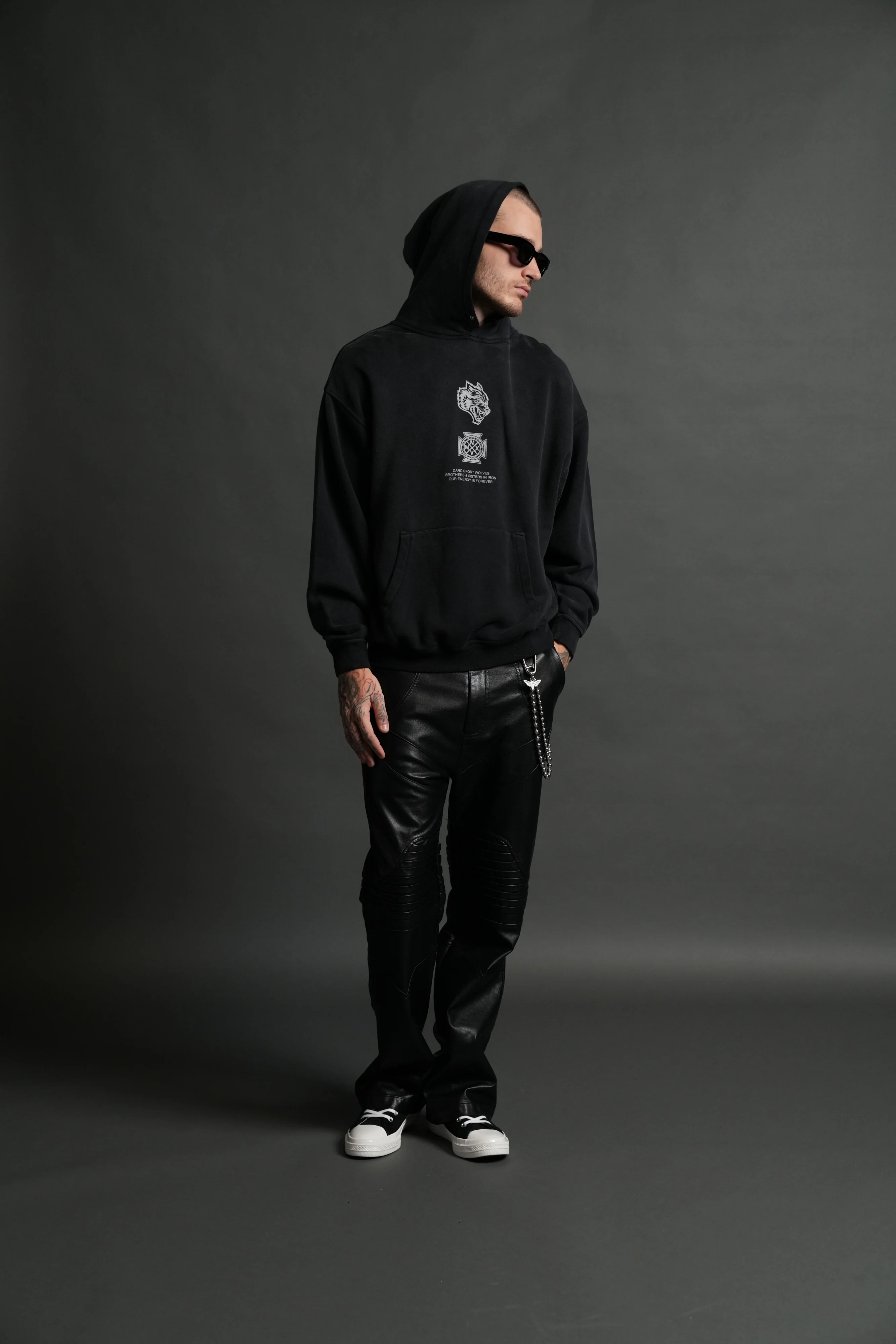 Ashes of the Dark V2 "Pierce" Hoodie in Black Drift Wash - Image 5