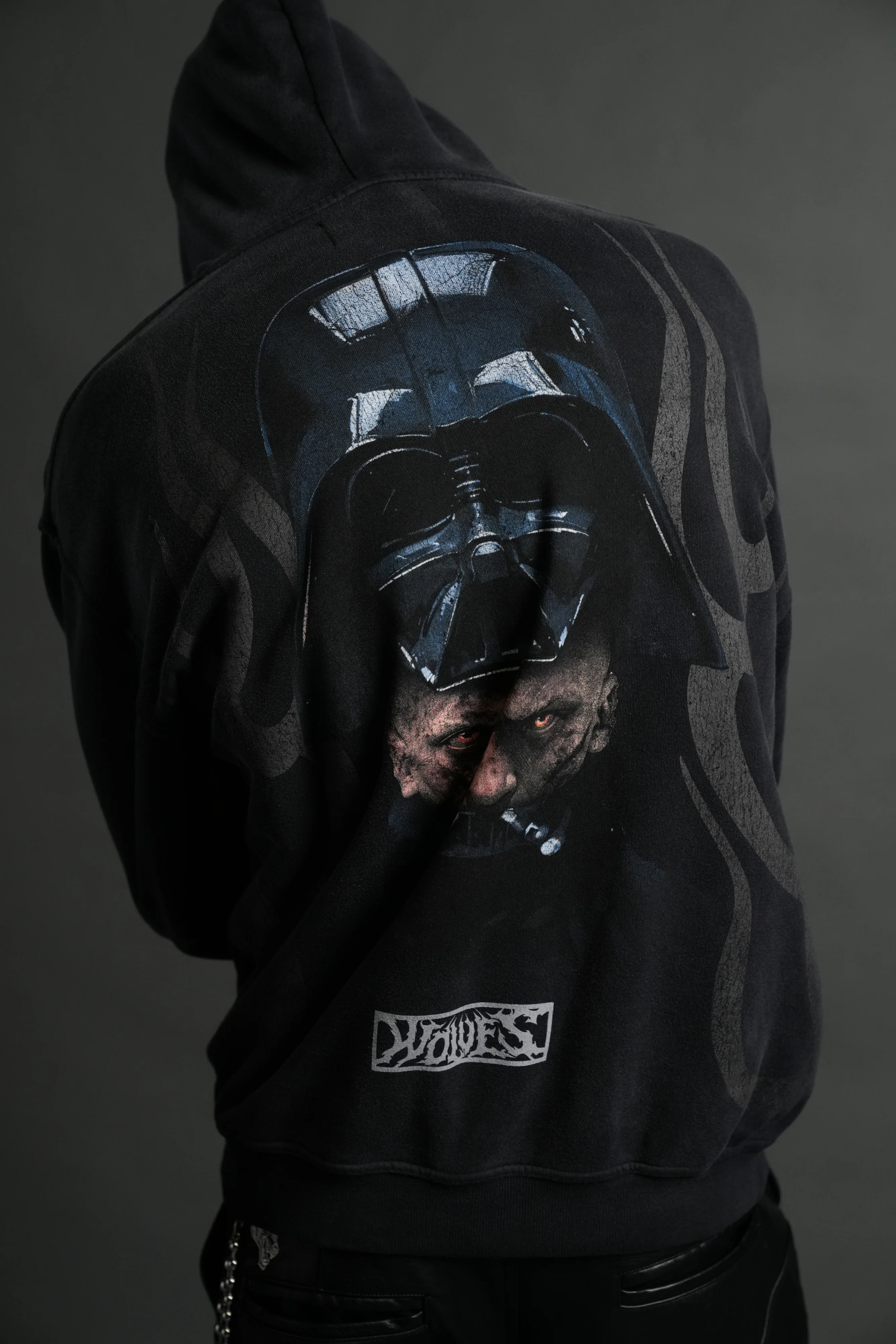 Ashes of the Dark V2 "Pierce" Hoodie in Black Drift Wash - Image 8