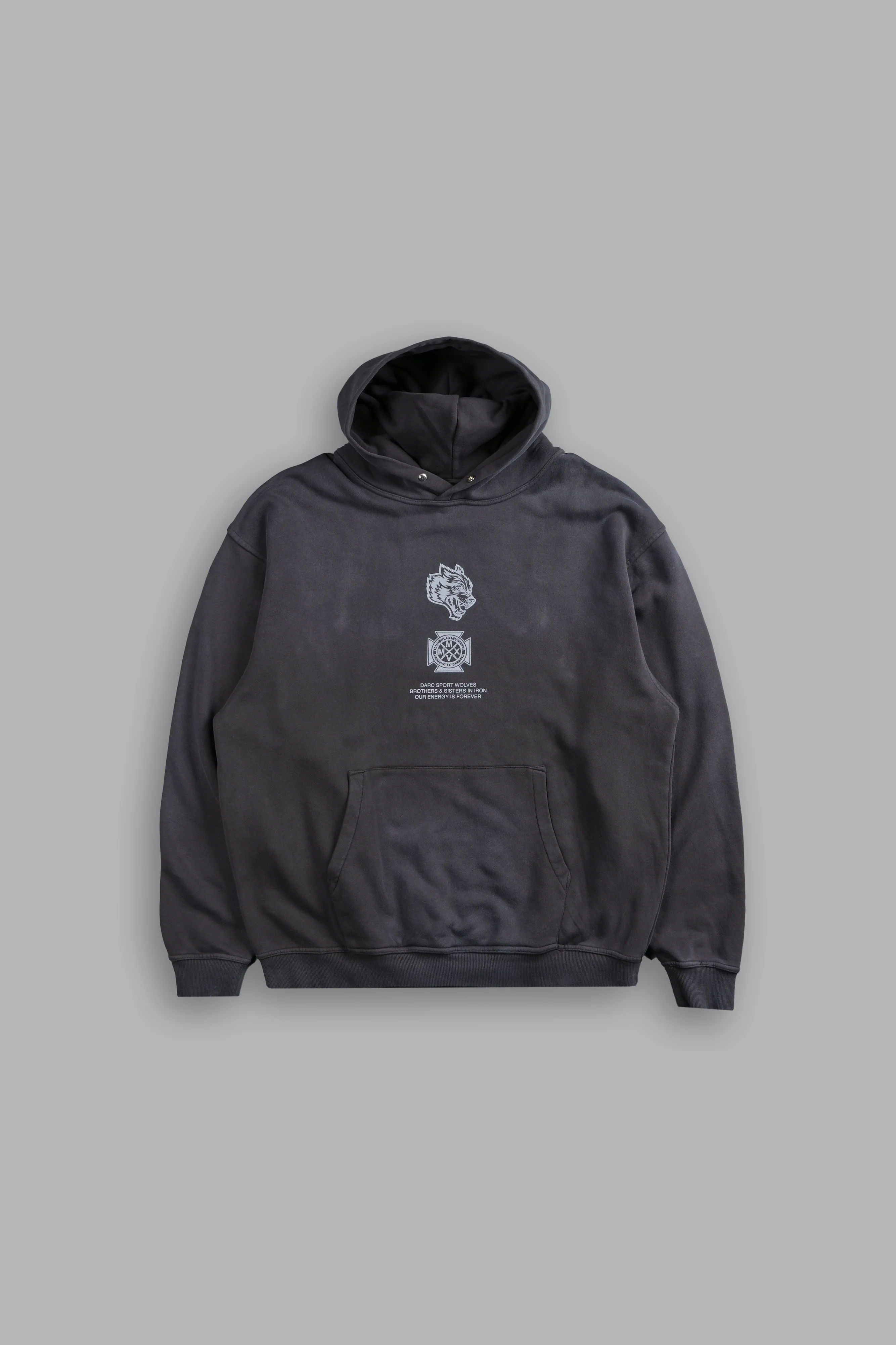 Ashes of the Dark V2 "Pierce" Hoodie in Wolf Gray Drift Wash - Image 3