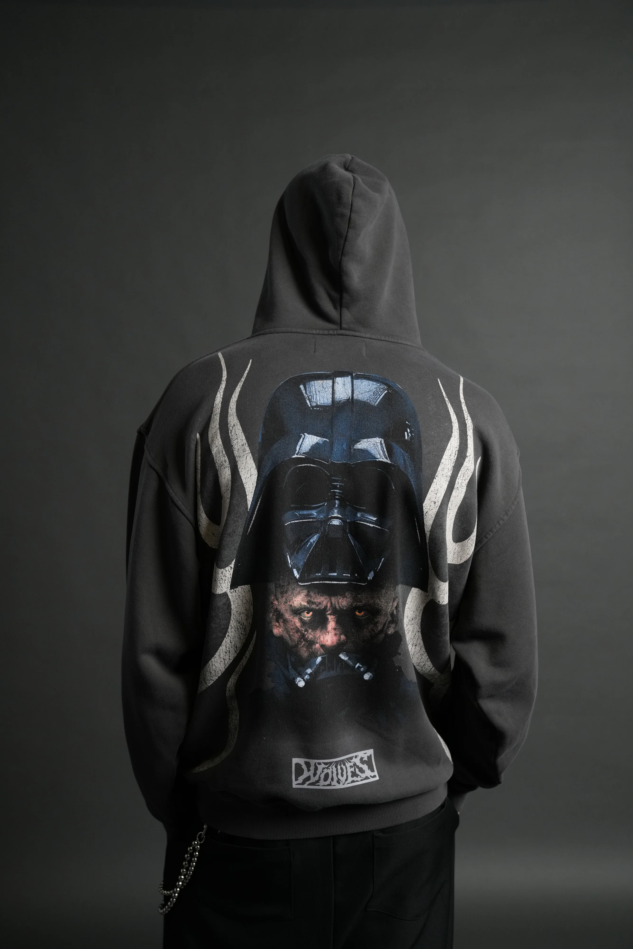 Ashes of the Dark V2 "Pierce" Hoodie in Wolf Gray Drift Wash - Image 4