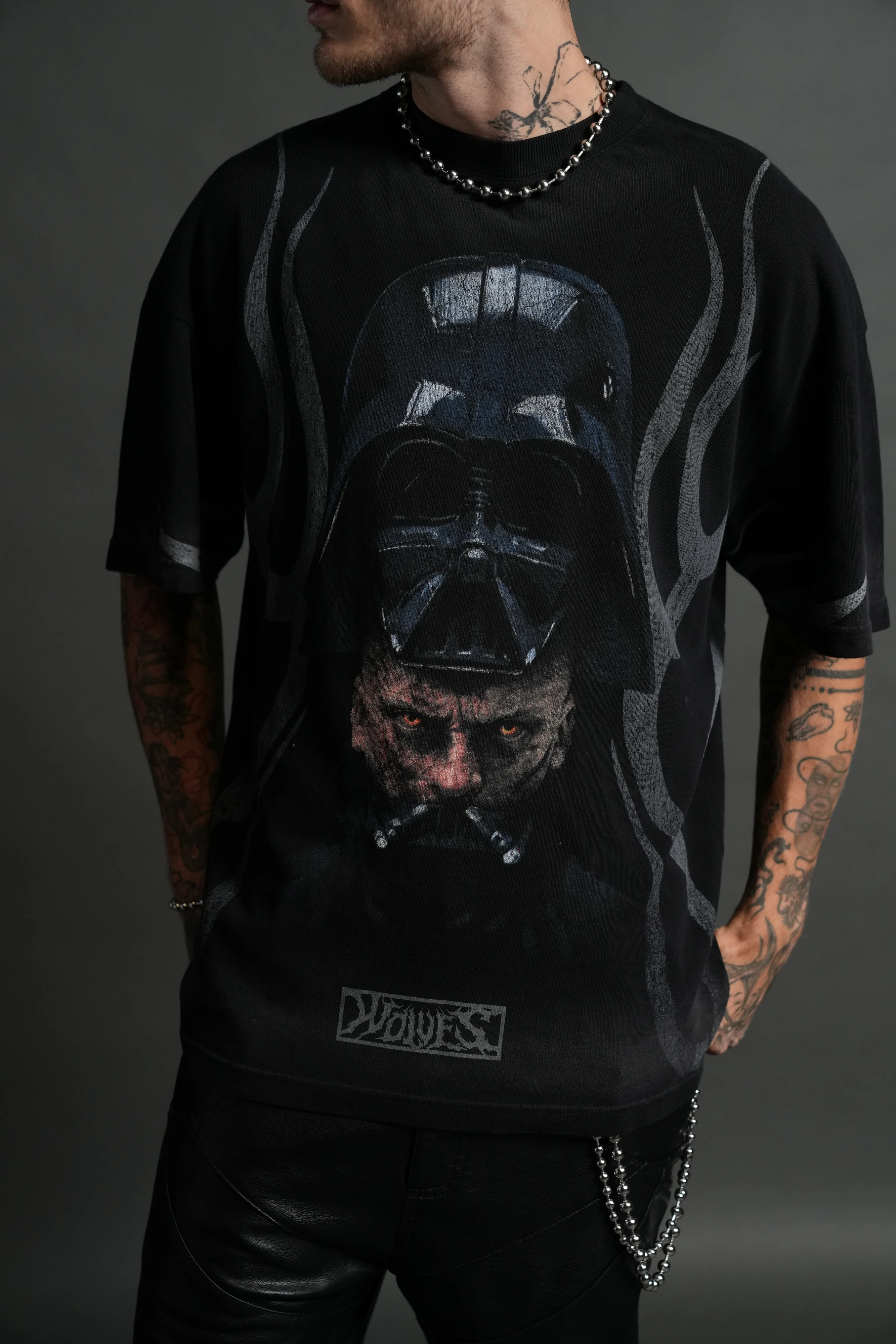 Ashes of the Dark V2 "Premium" Oversized Tee in Black Drift Wash - Image 7