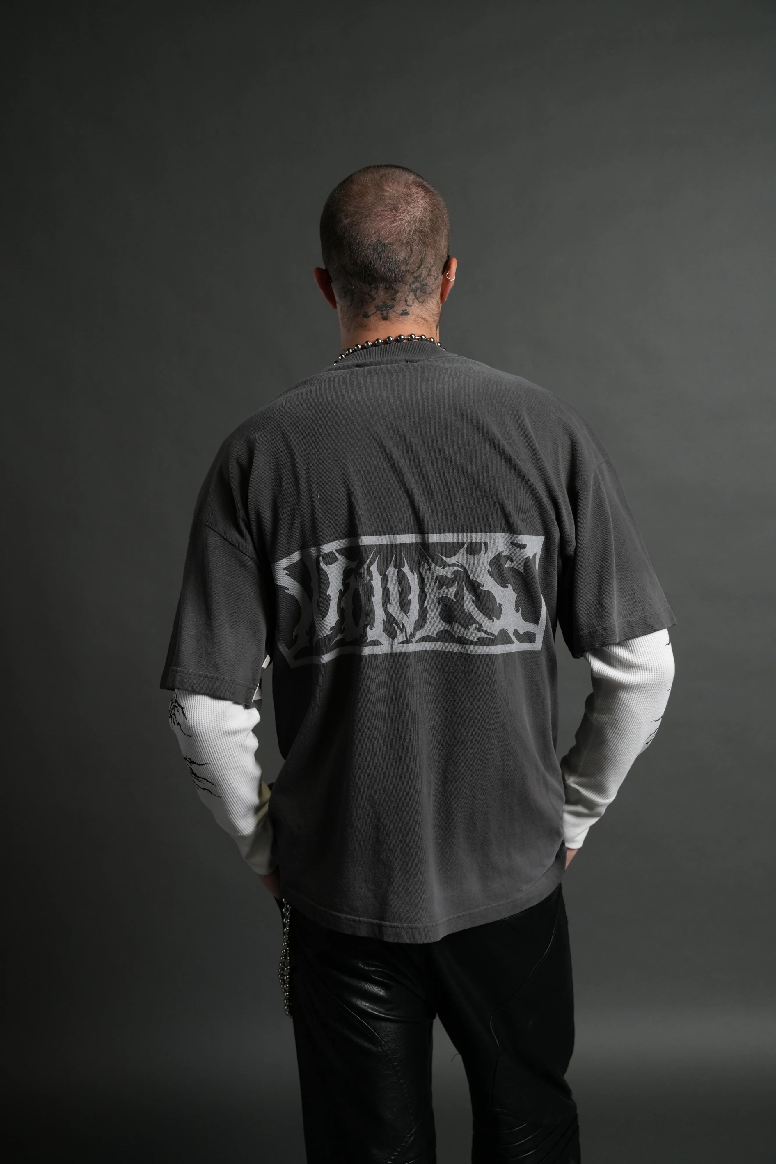 Ashes of the Dark V2 "Premium" Oversized Tee in Wolf Gray Drift Wash - Image 2