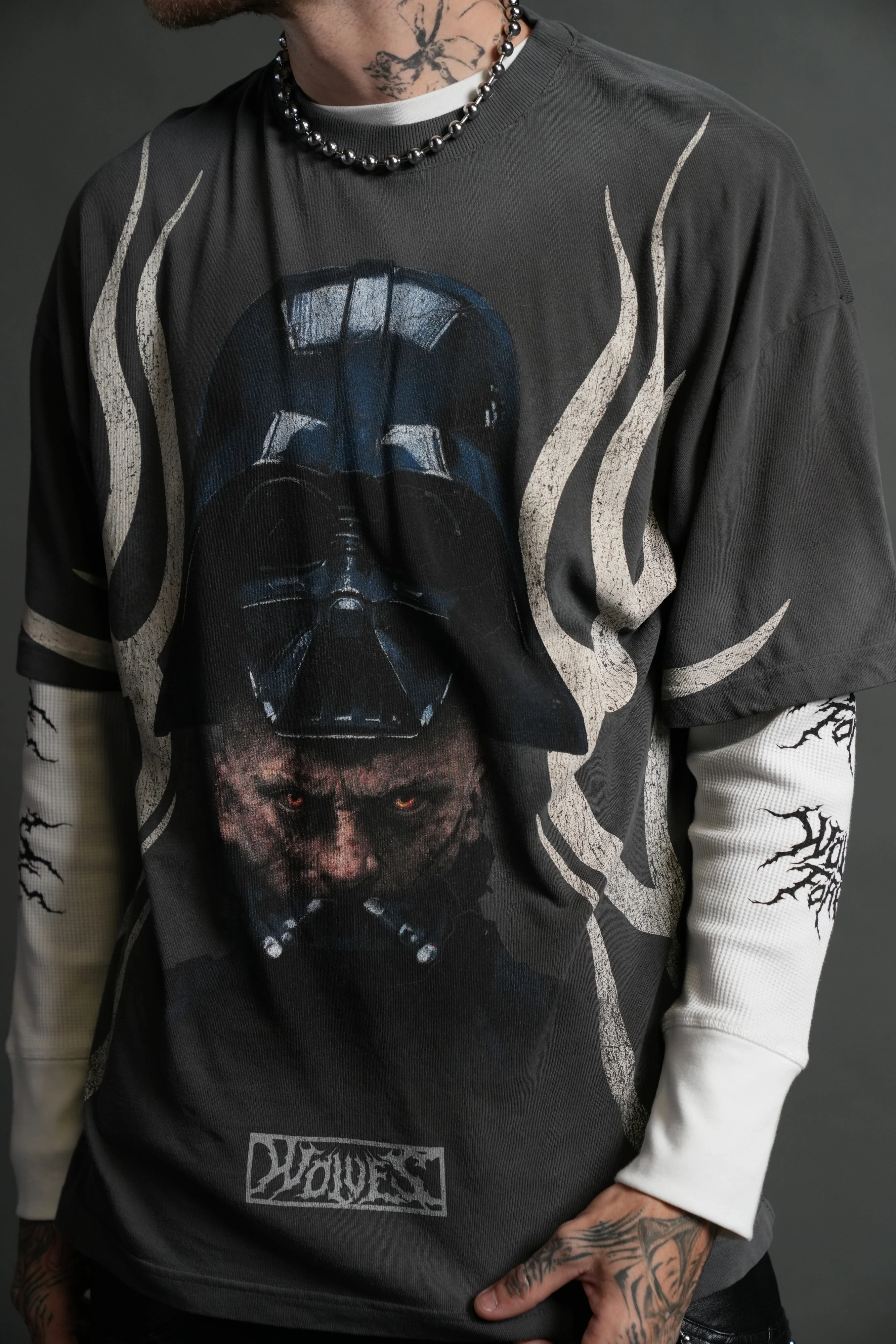 Ashes of the Dark V2 "Premium" Oversized Tee in Wolf Gray Drift Wash - Image 7