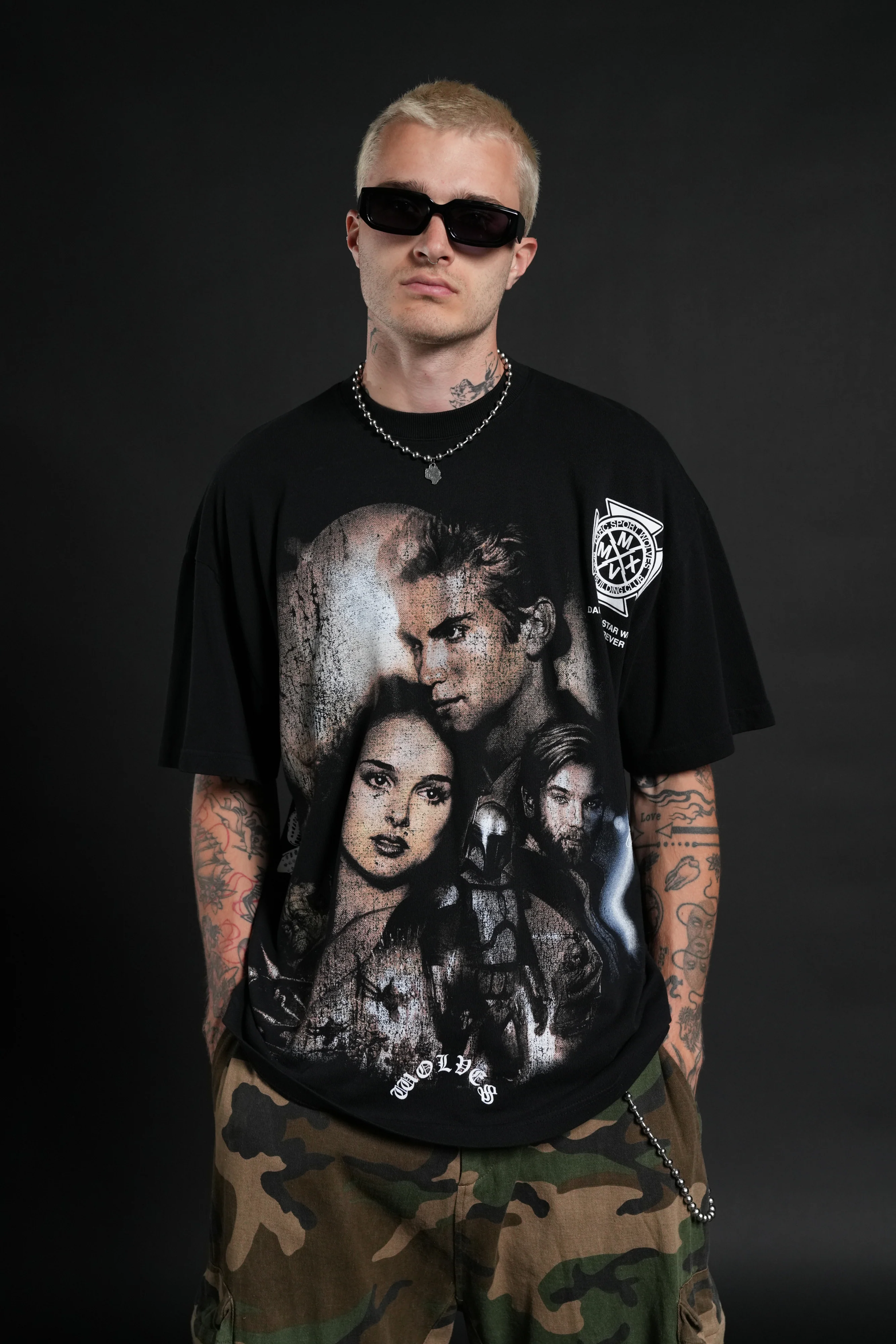 Attack Of The Clones "Side-By-Side" Series Premium Tee in Black - Image 4