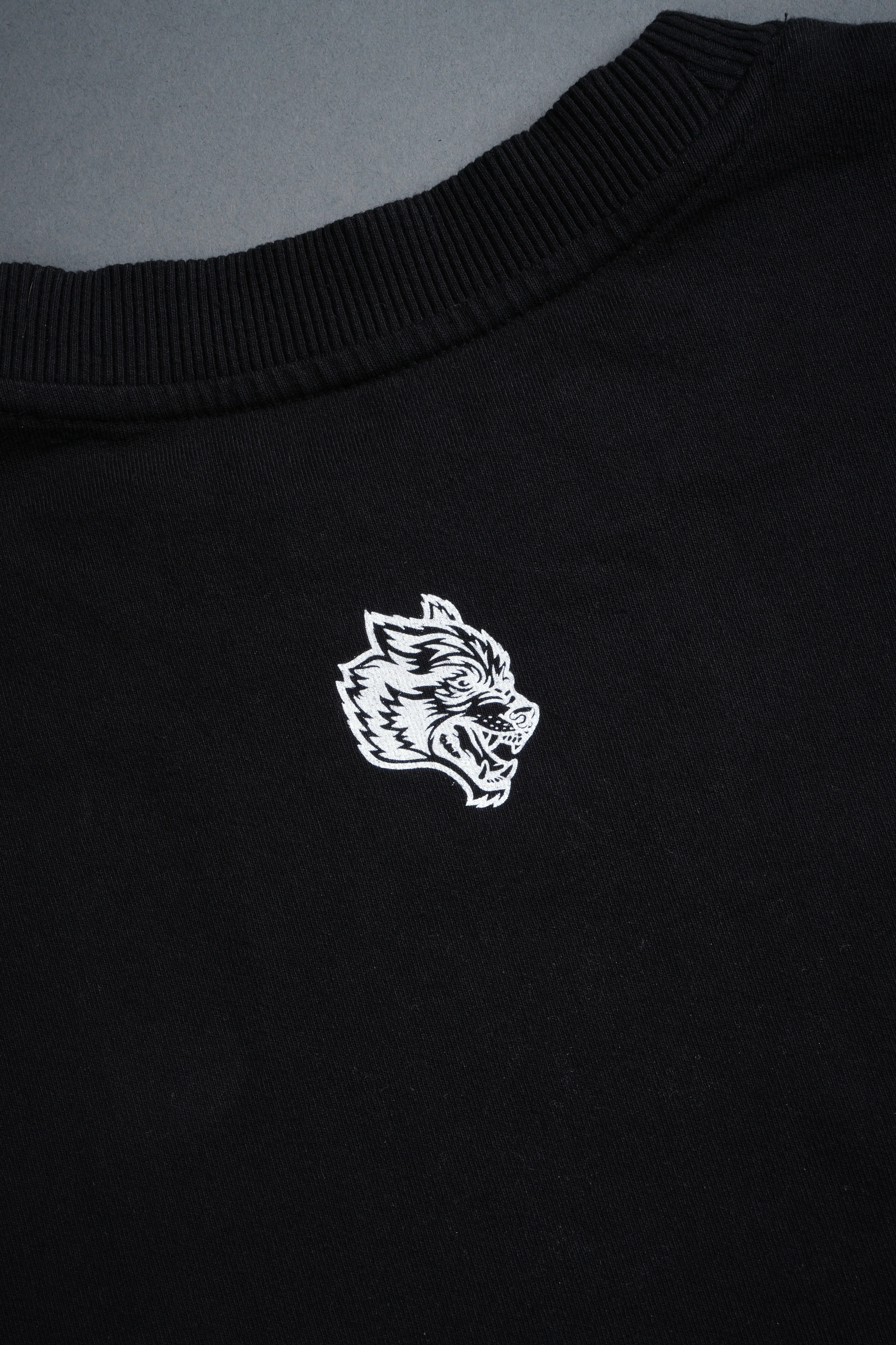 Awakened Power Grunge Mid Length Raw Hem Tee in Black - Image 10