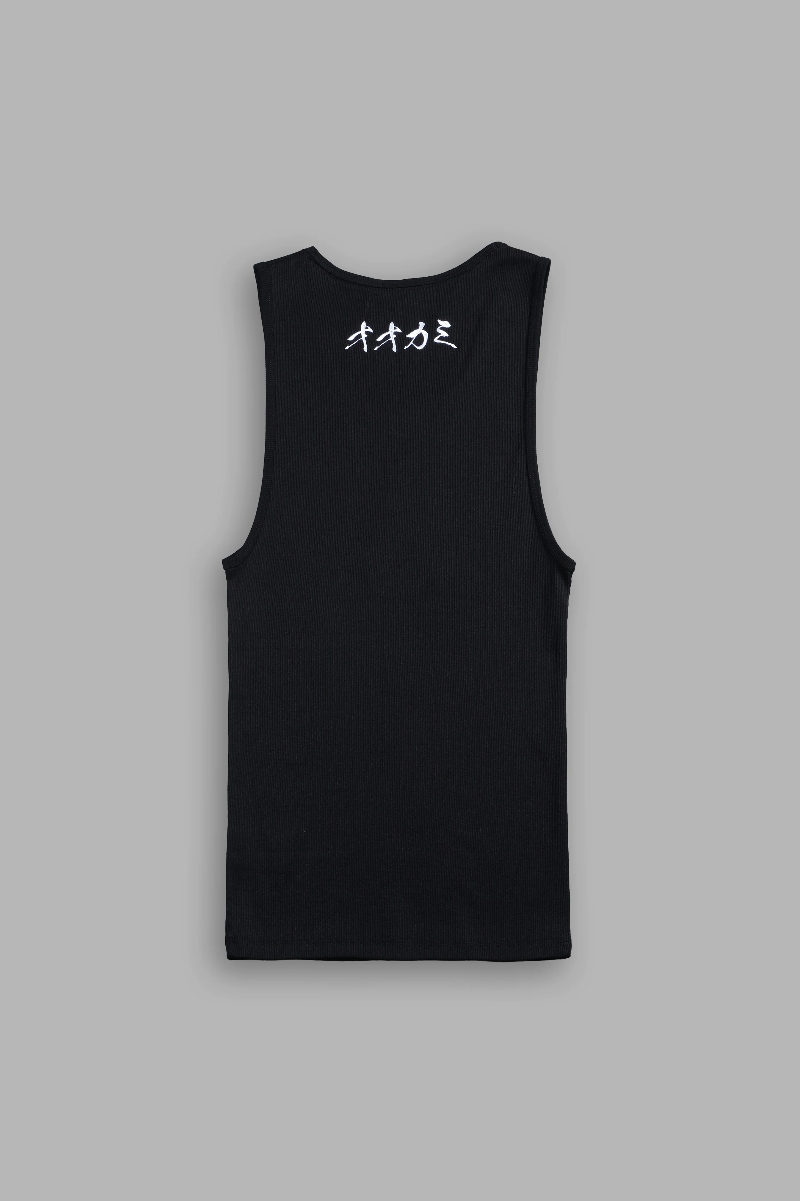 Bar Wolf Ribbed Tank in Black - Image 3