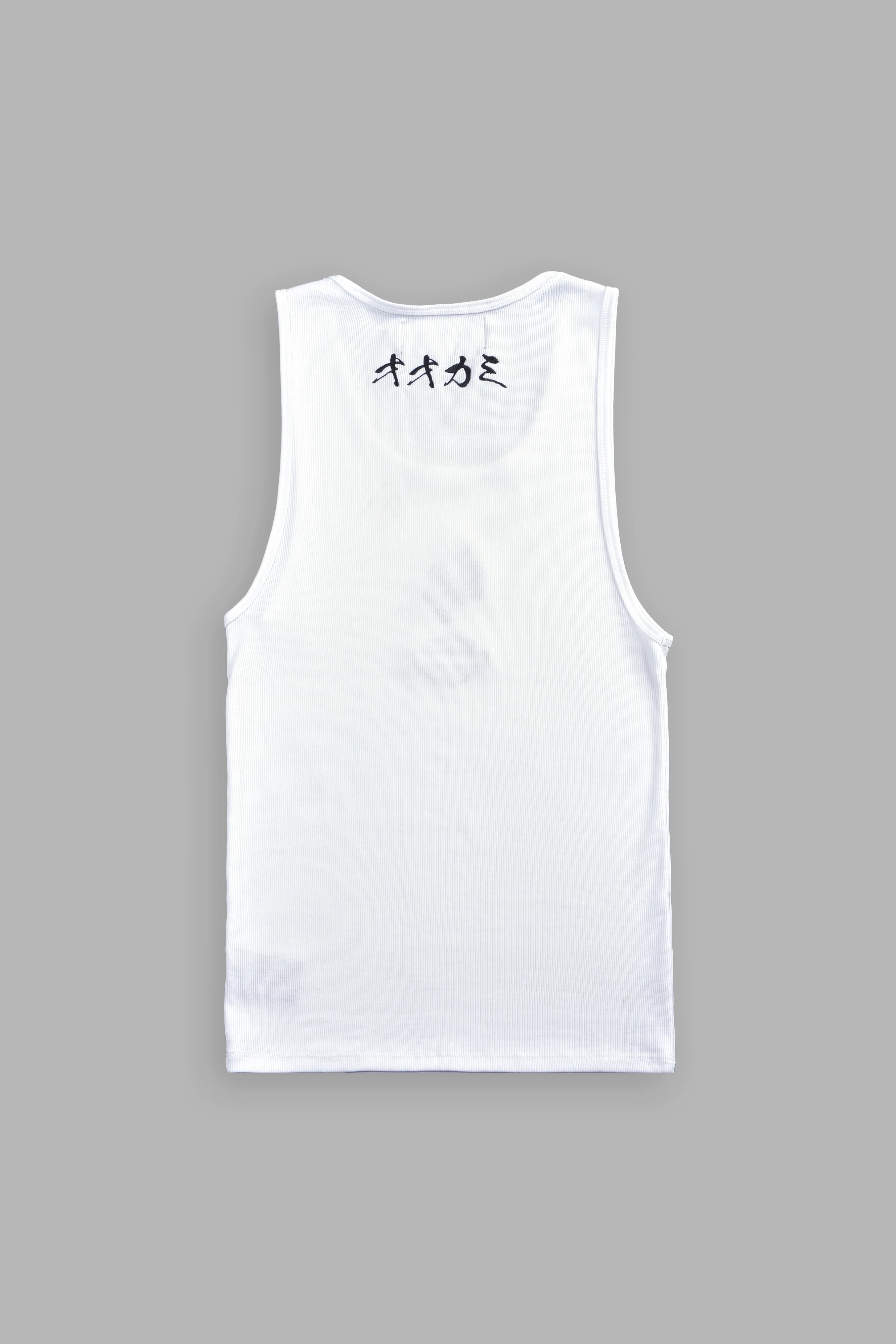 Bar Wolf Ribbed Tank V2 in White - Image 3