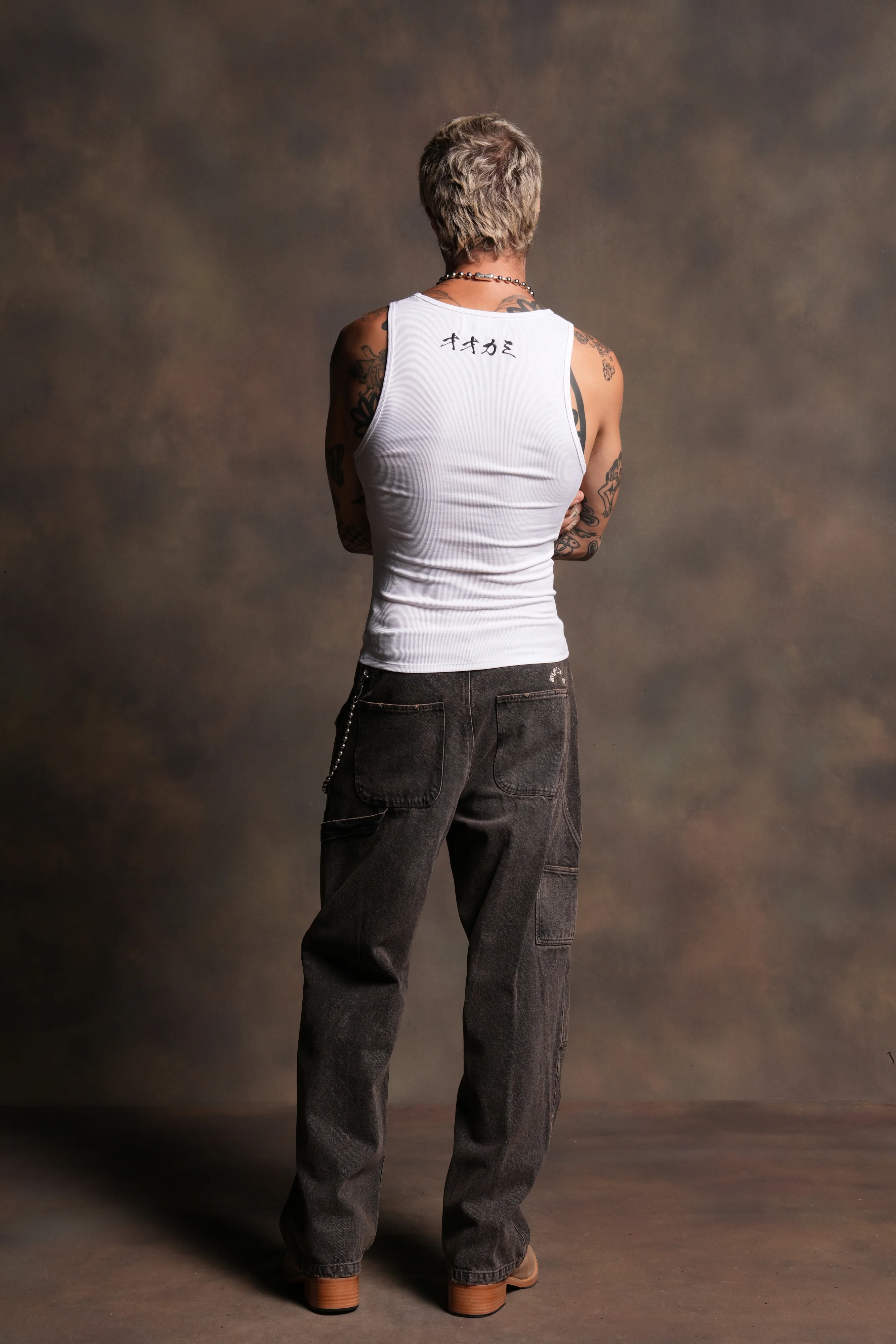 Bar Wolf Ribbed Tank V2 in White - Image 6