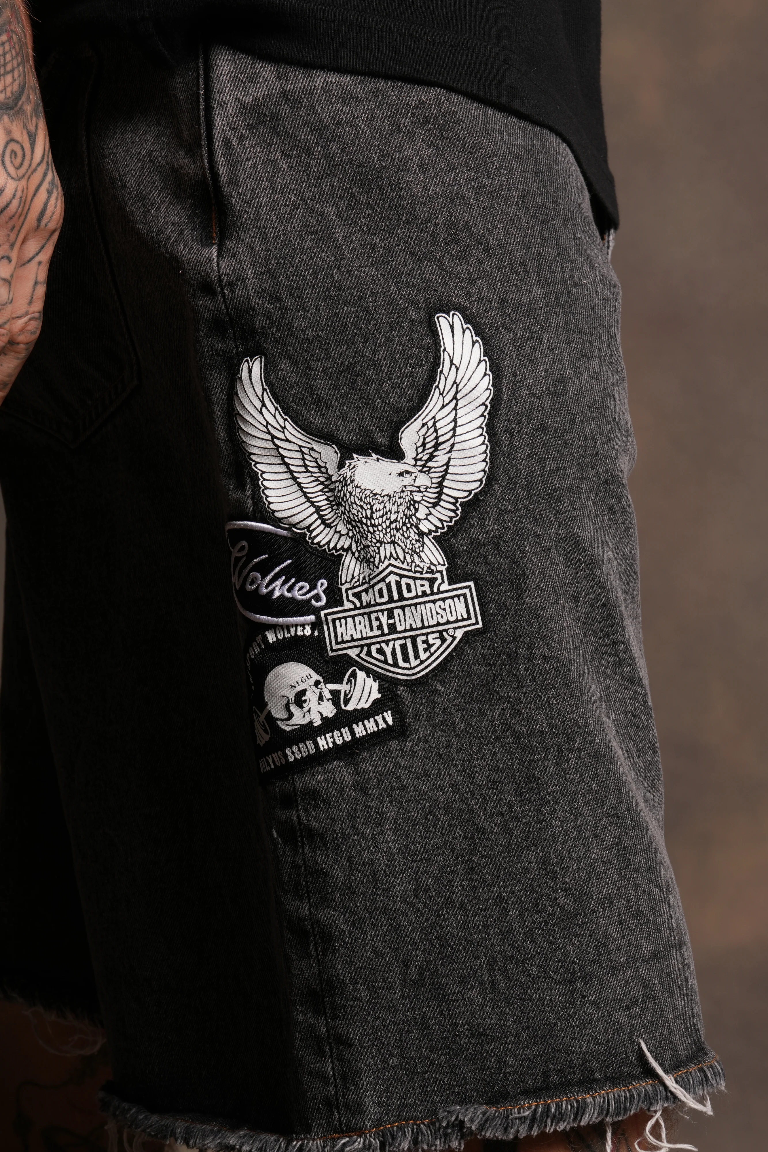 Brotherhood Ash Denim Jean Short in Black - Image 7