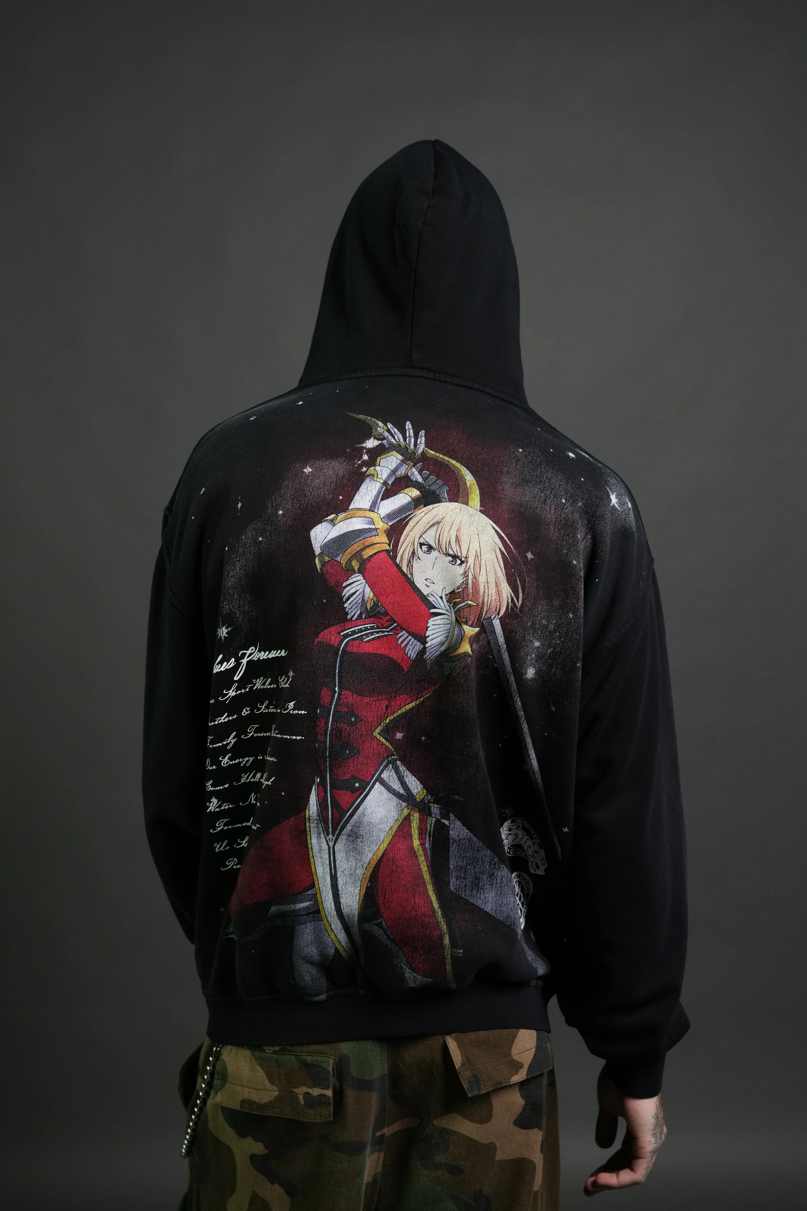 Celestial Knight "Pierce" Hoodie in Black Sun Fade - Image 4