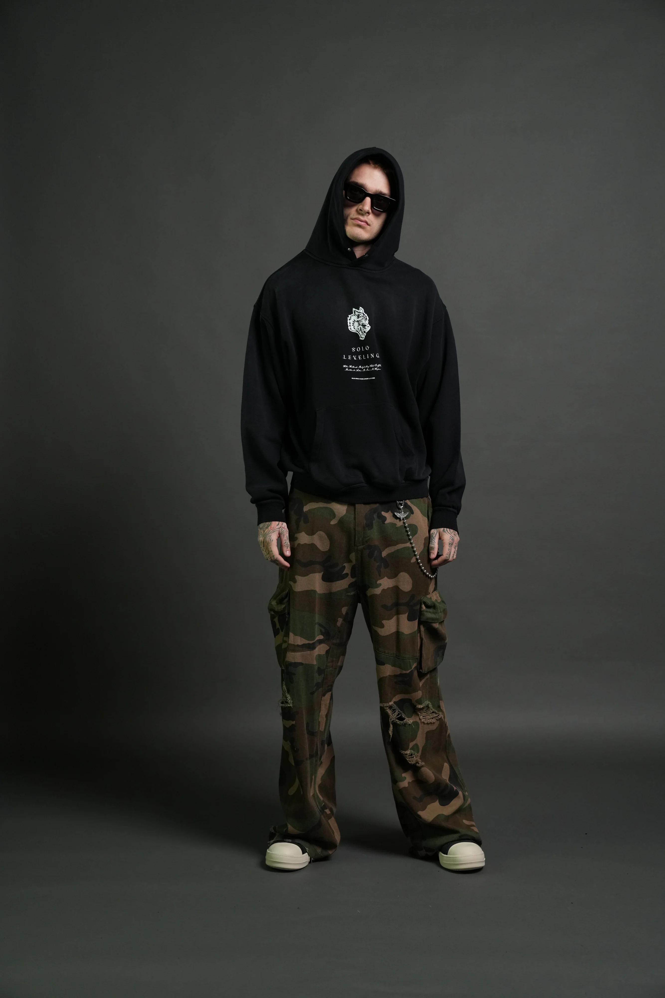 Celestial Knight "Pierce" Hoodie in Black Sun Fade - Image 5