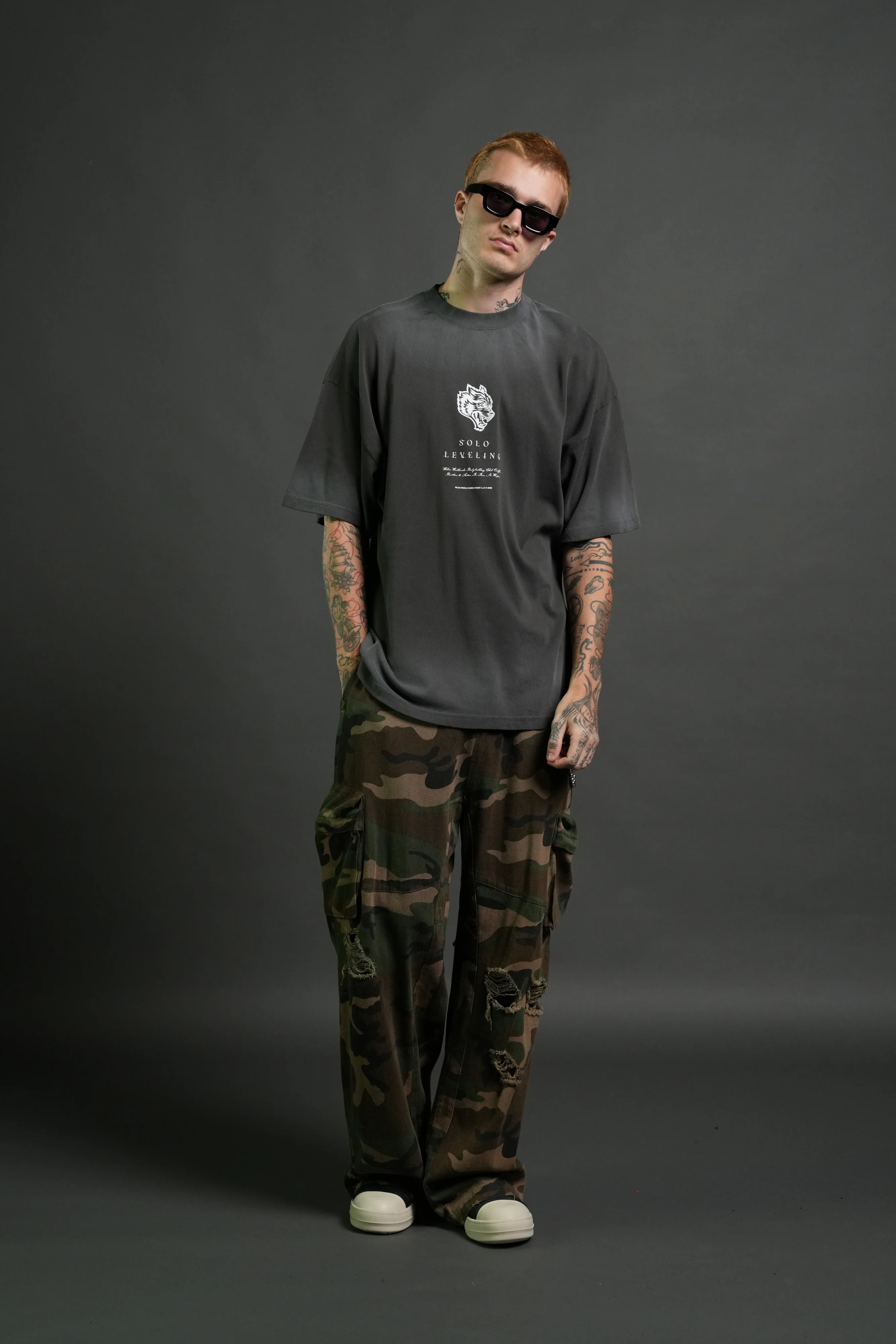 Celestial Knight Premium Oversized Tee in Wolf Gray - Image 5