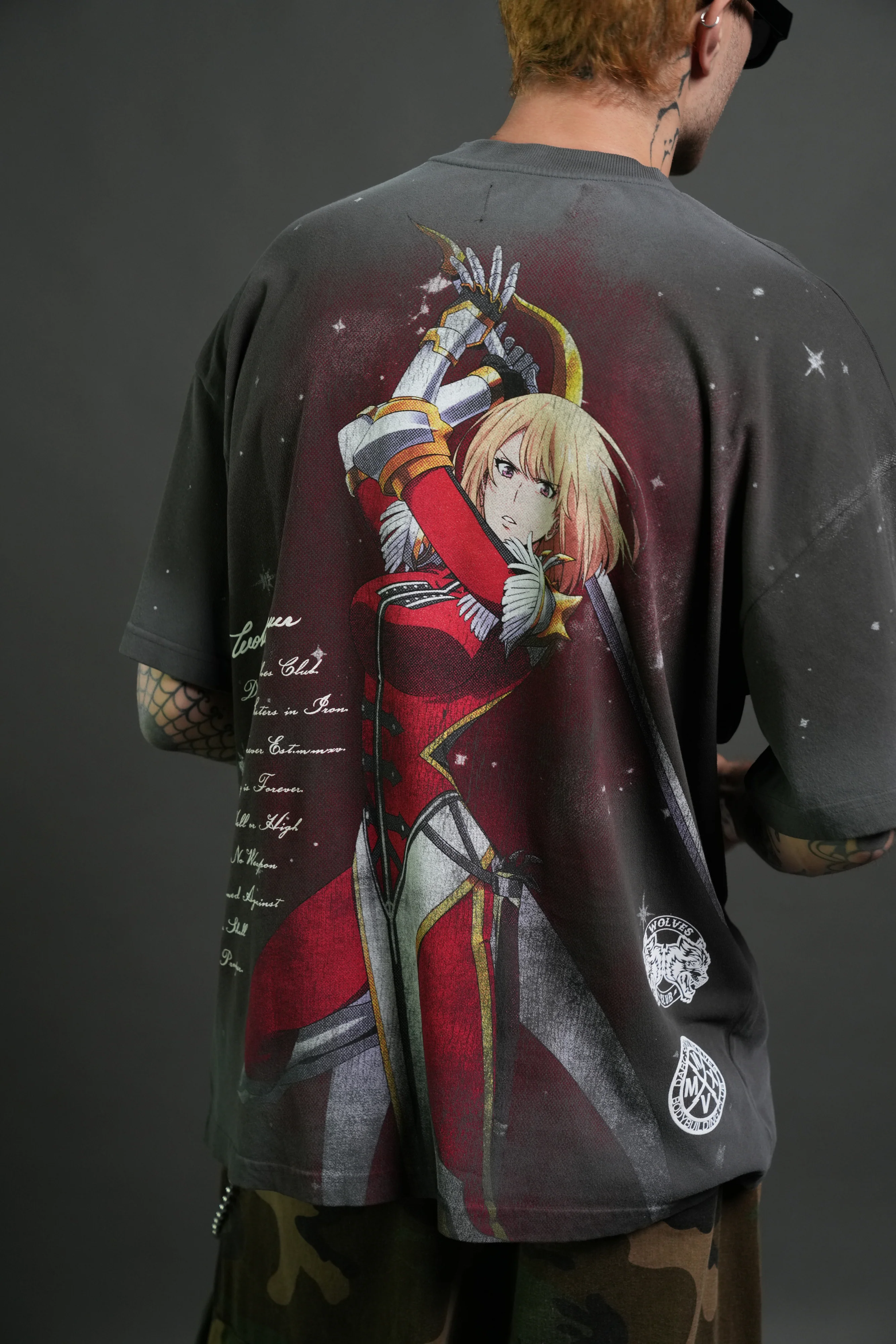 Celestial Knight Premium Oversized Tee in Wolf Gray - Image 8