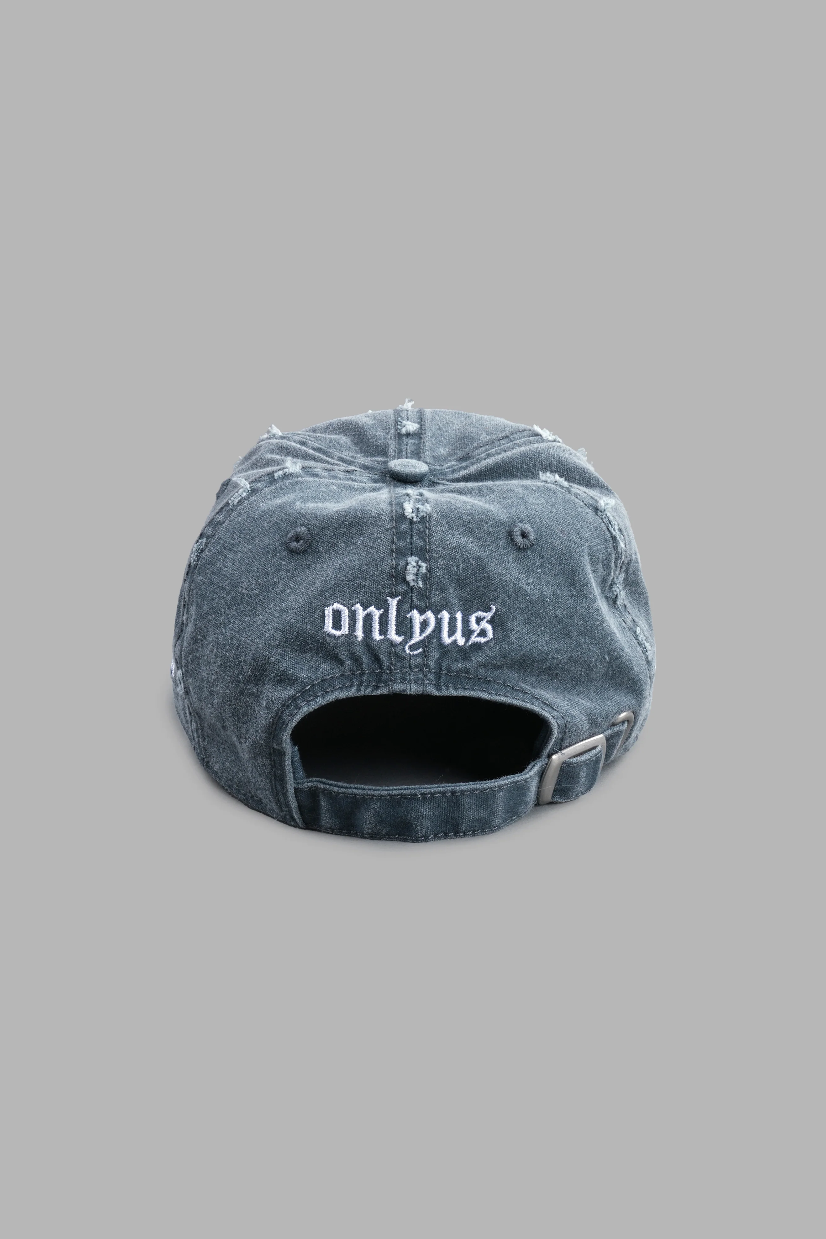 Cherub Eye Ball Distressed Dad Hat in Washed Wolf Gray - Image 3