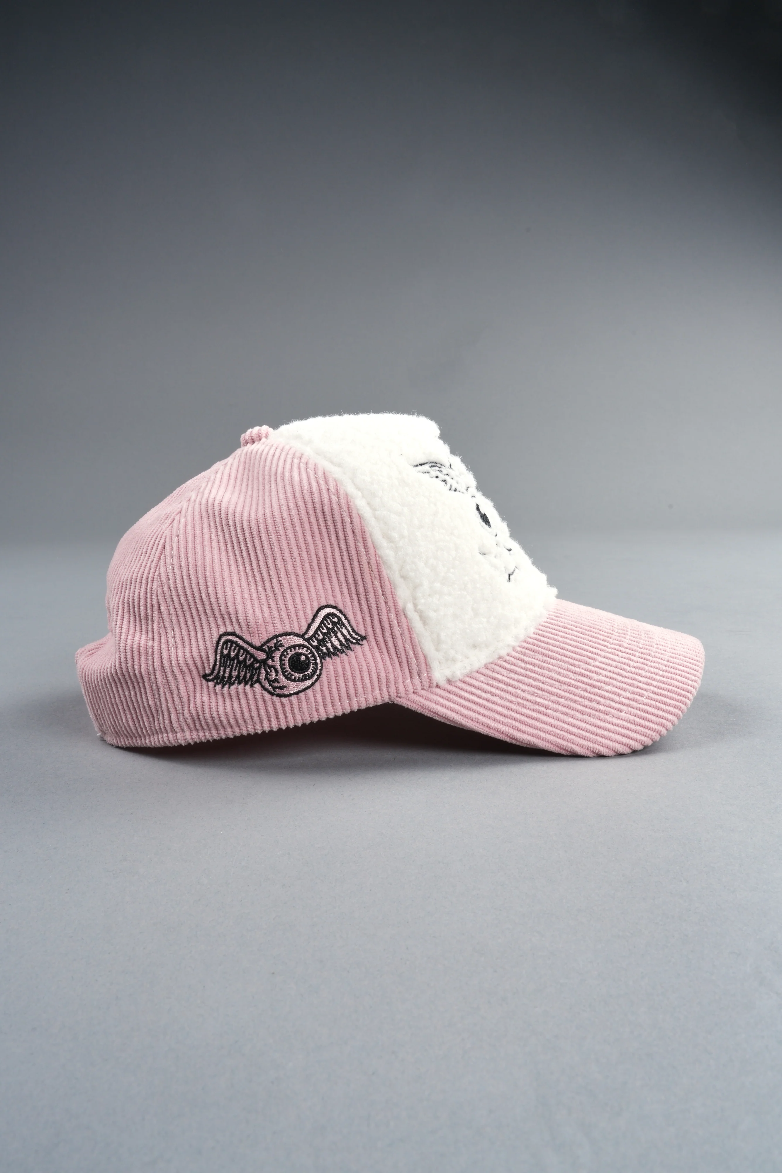 Cherub Eyeball Corduroy Trucker Hat in Bubblegum - Image 8