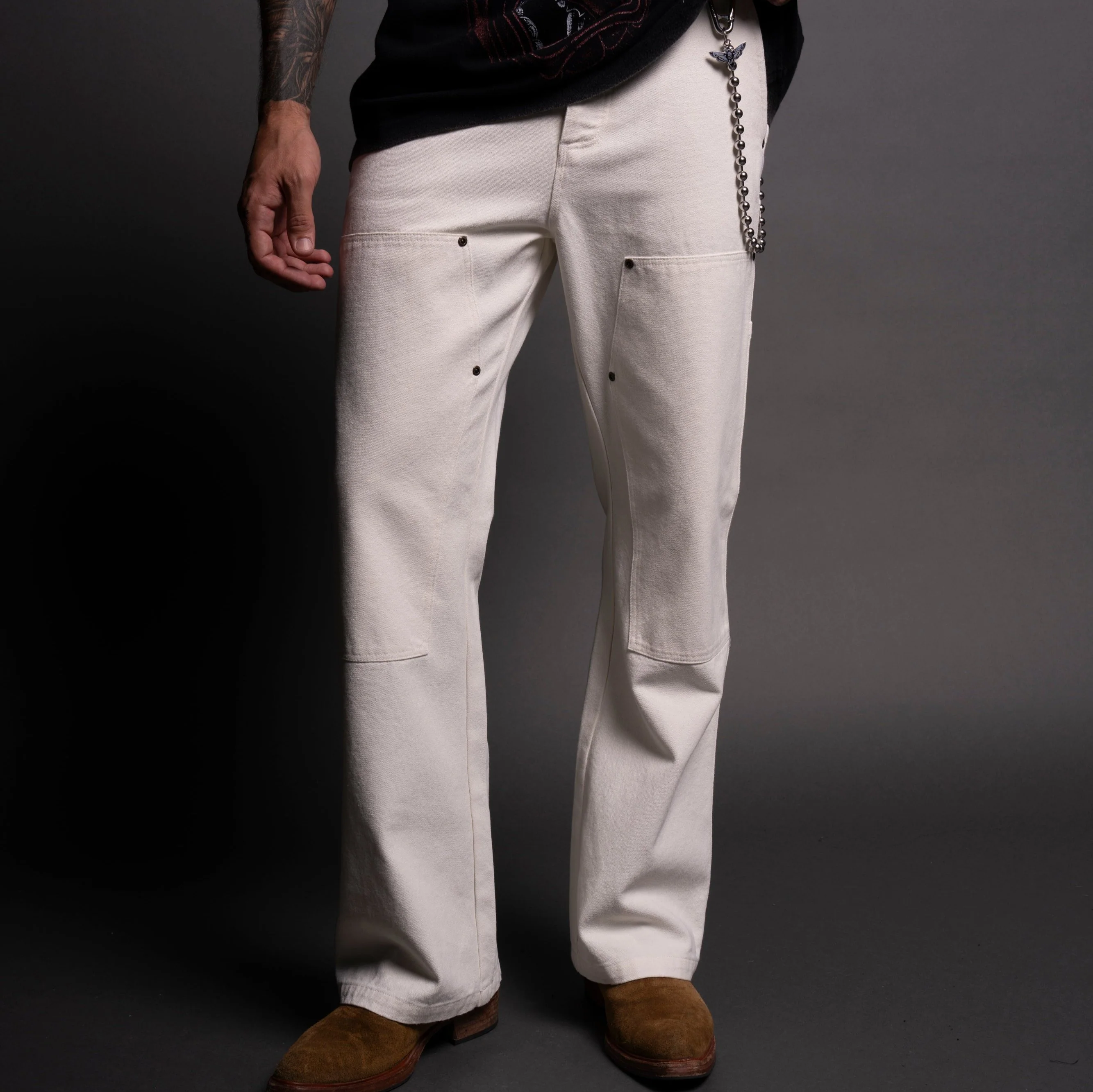Chopper Hoffa Flare Pants in Cream - Image 2