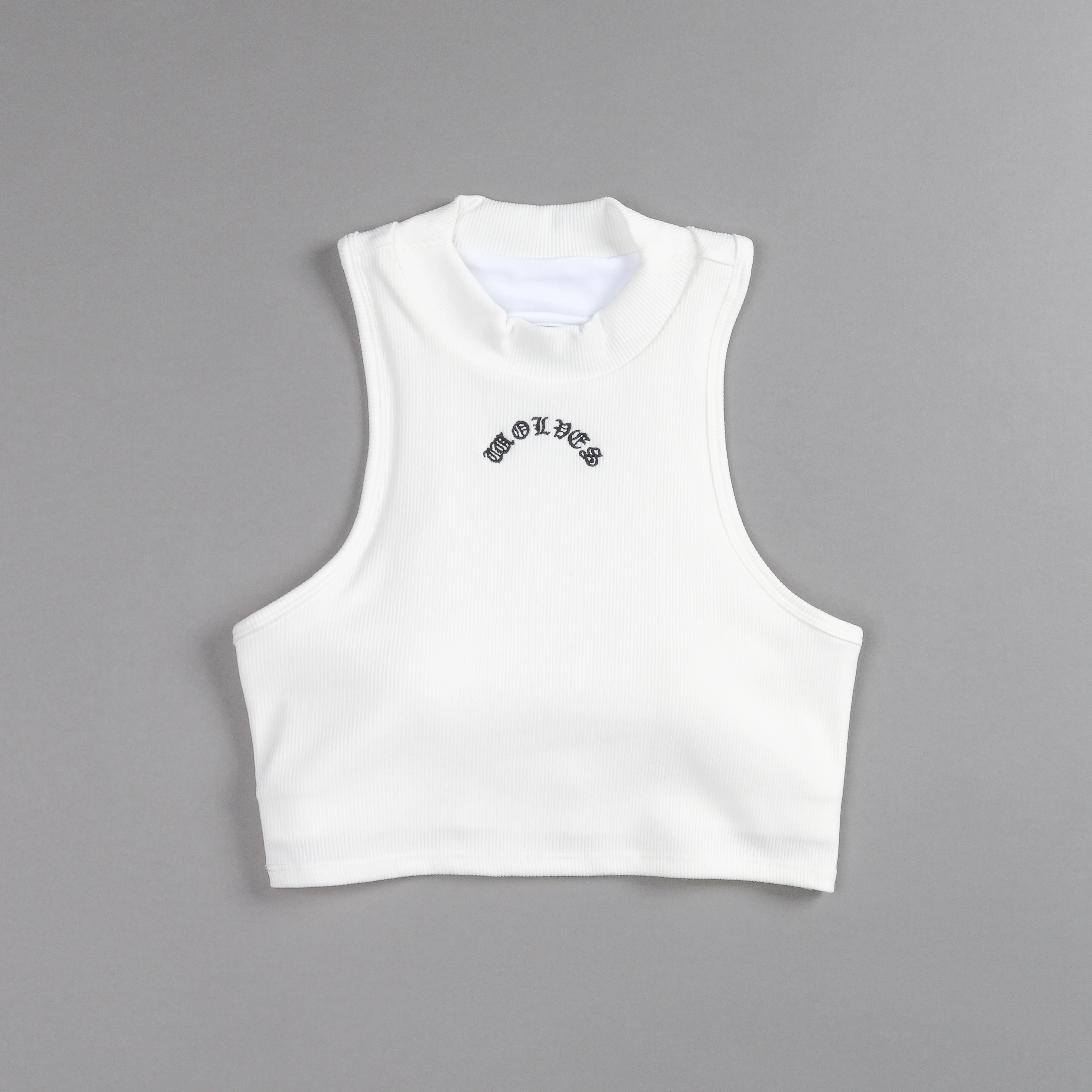 Chopper Romy Mockneck Ribbed Tank in White - Image 3