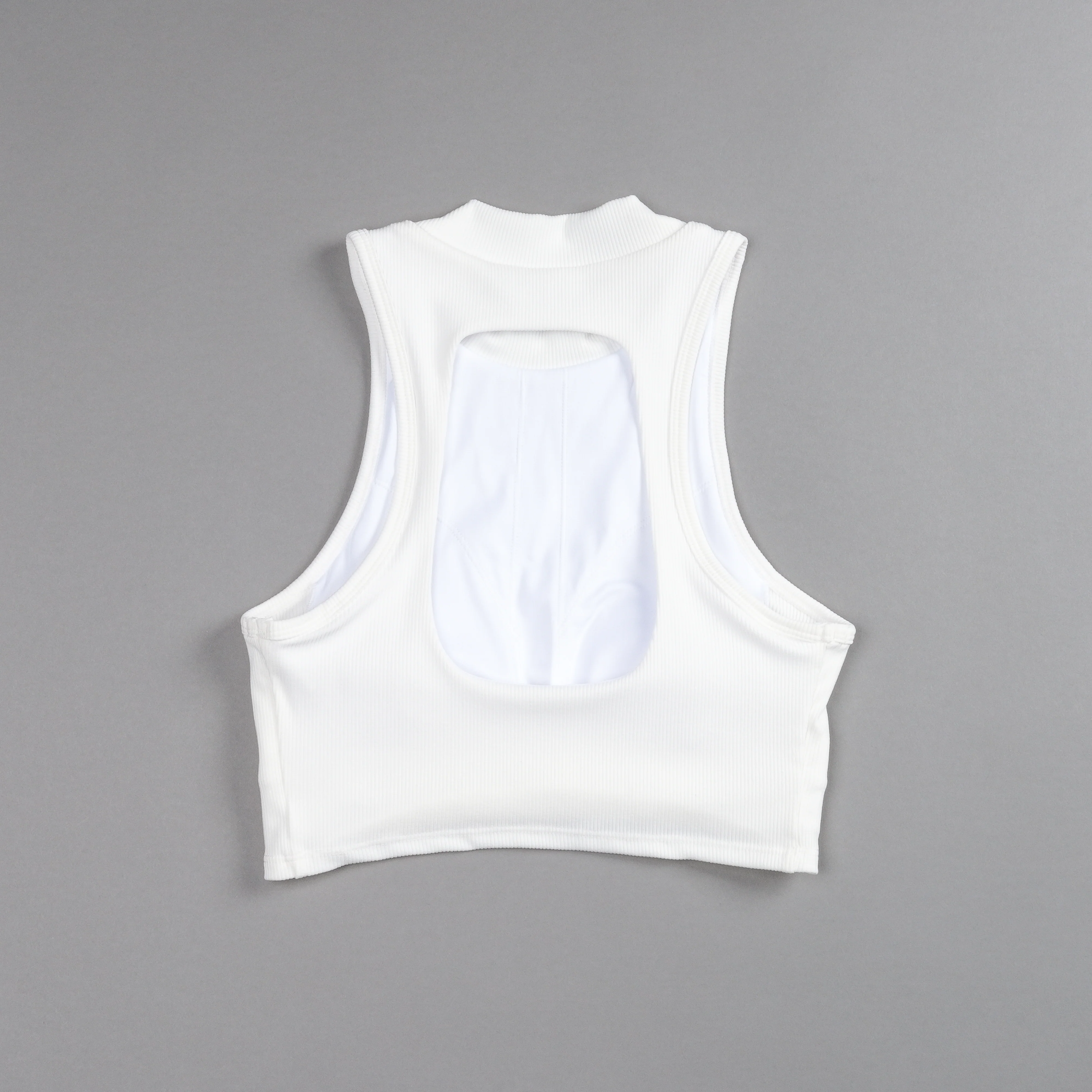 Chopper Romy Mockneck Ribbed Tank in White - Image 4