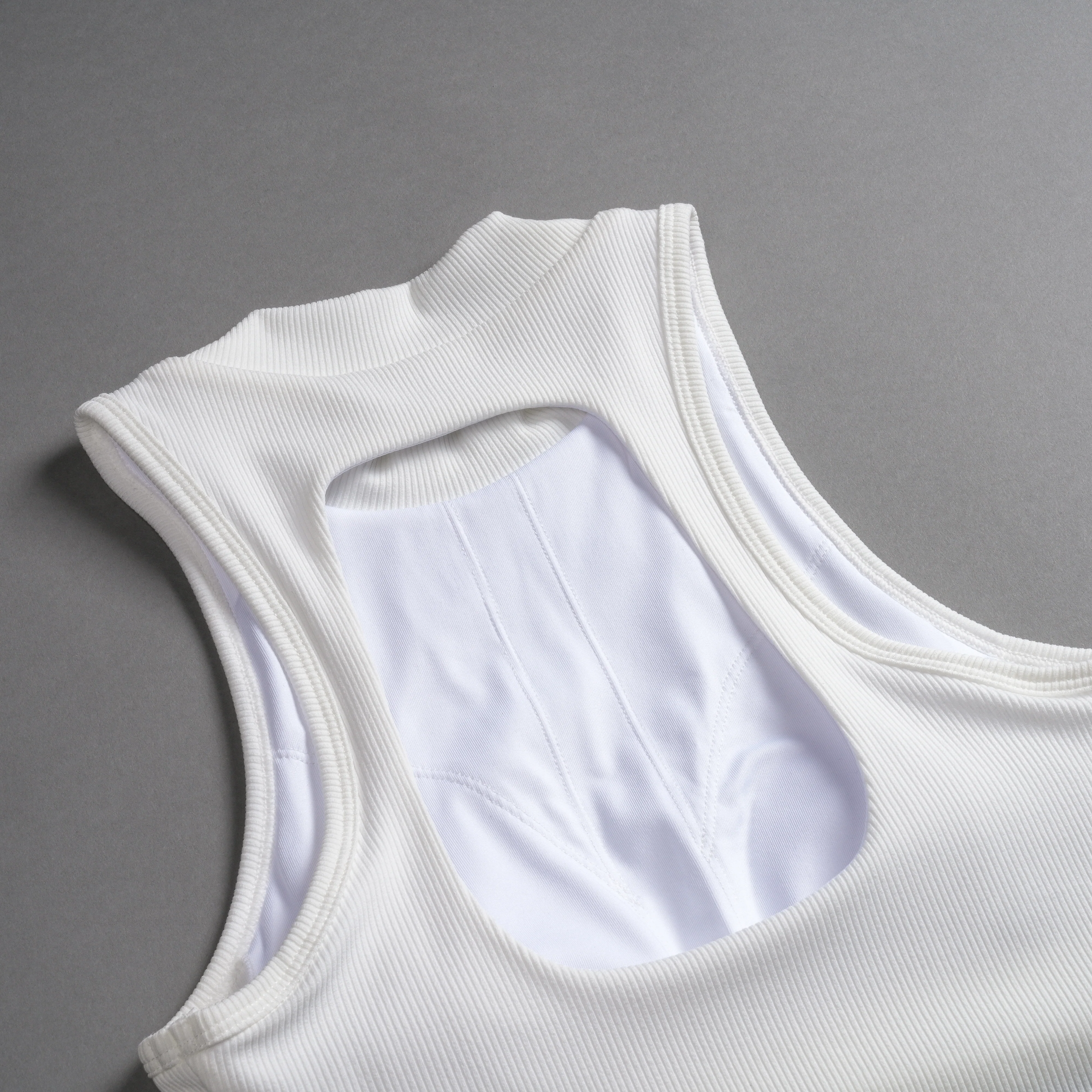 Chopper Romy Mockneck Ribbed Tank in White - Image 9