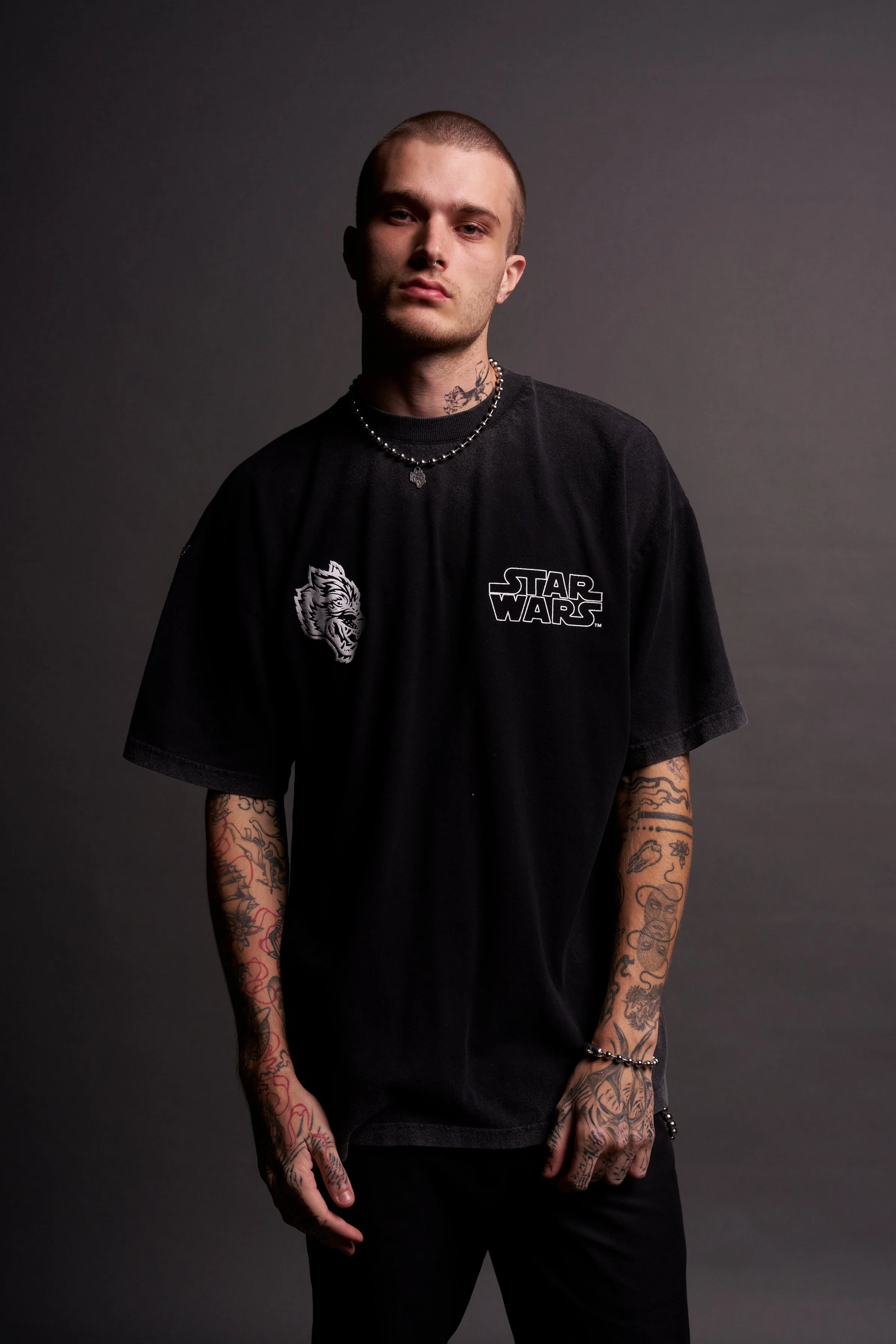 Come To The Dark Side "Premium" Oversized Tee in Black - Image 2