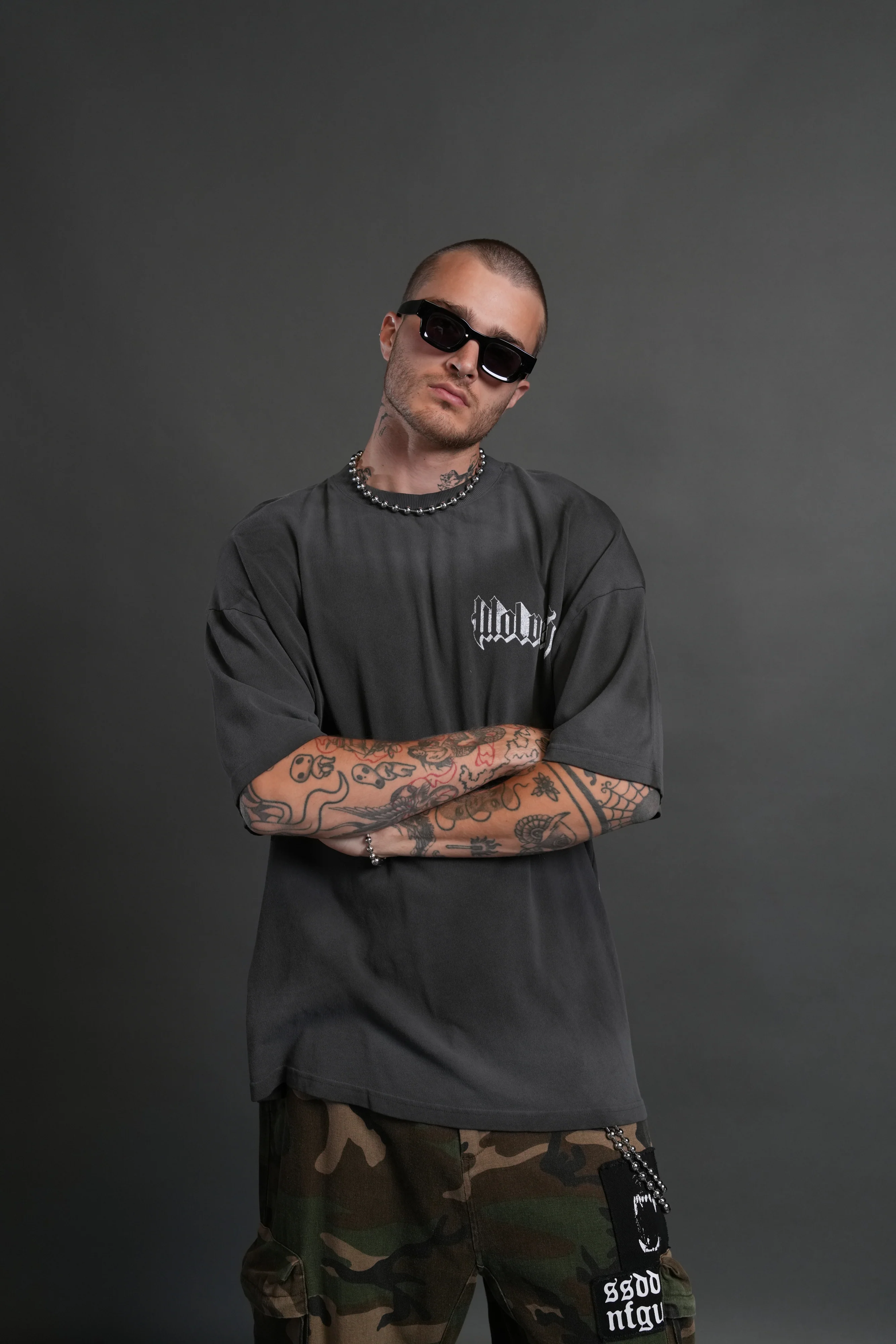 Consumed by the Darc "Premium" Oversized Tee in Wolf Gray Drift Wash - Image 2