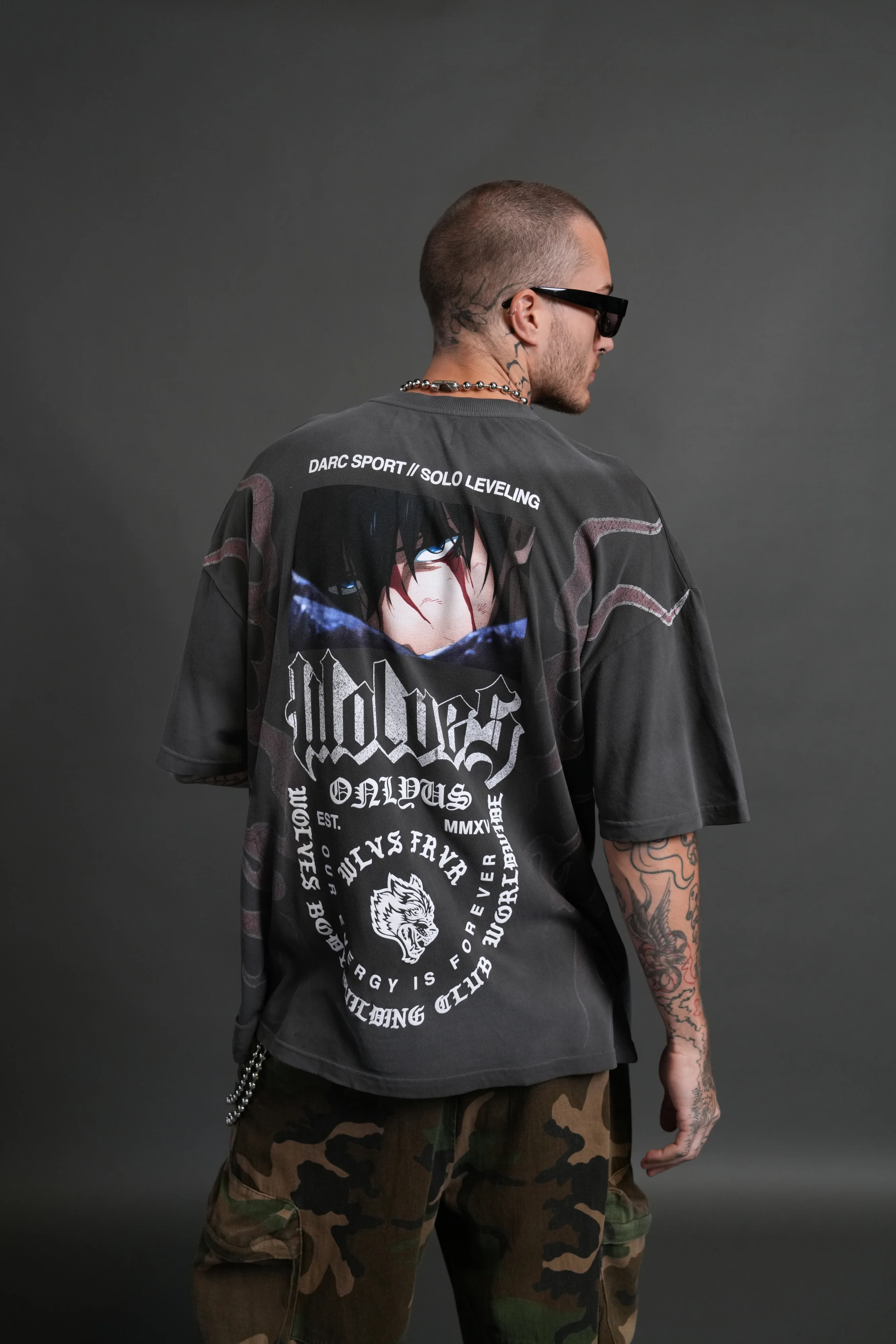 Consumed by the Darc "Premium" Oversized Tee in Wolf Gray Drift Wash - Image 4