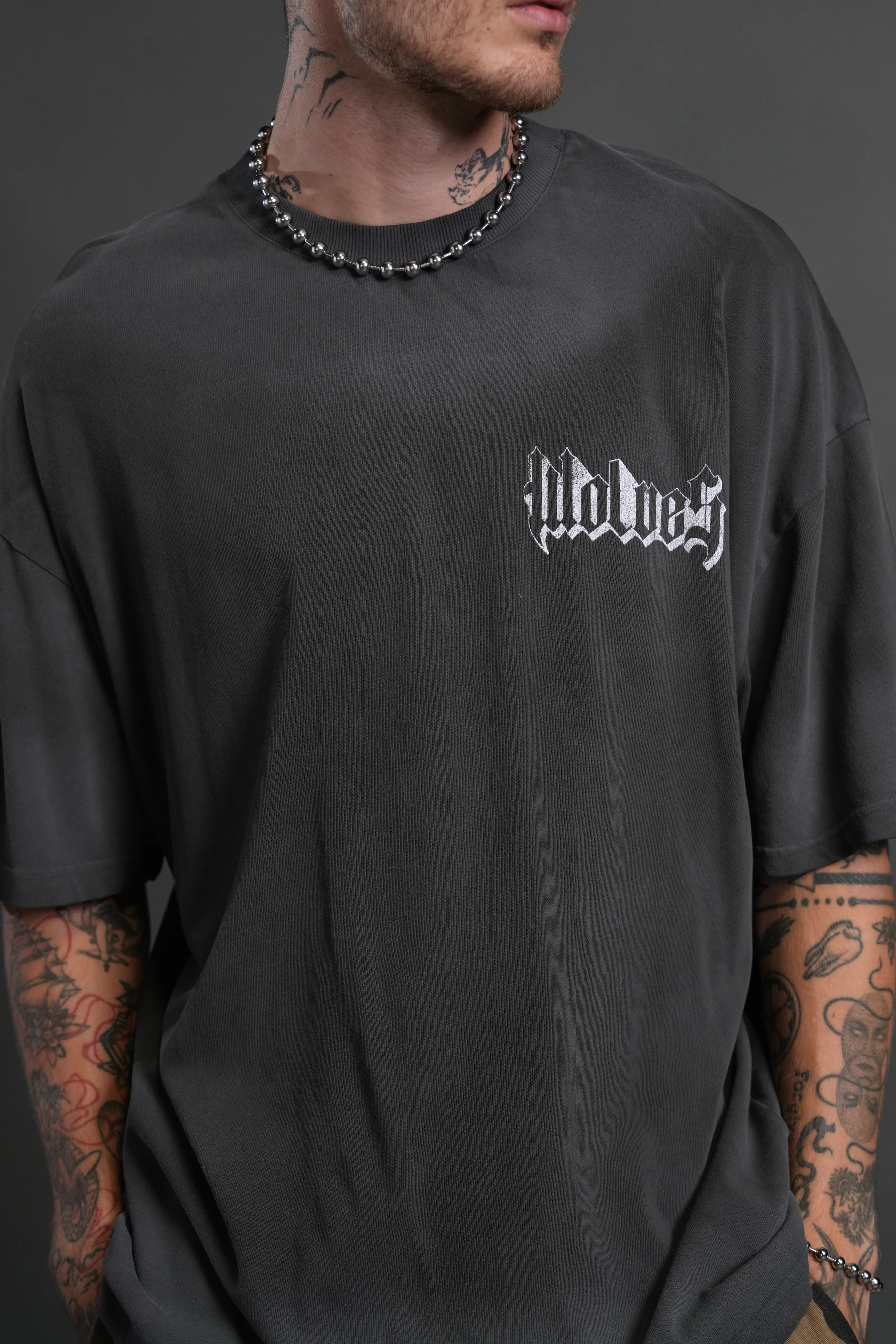 Consumed by the Darc "Premium" Oversized Tee in Wolf Gray Drift Wash - Image 7