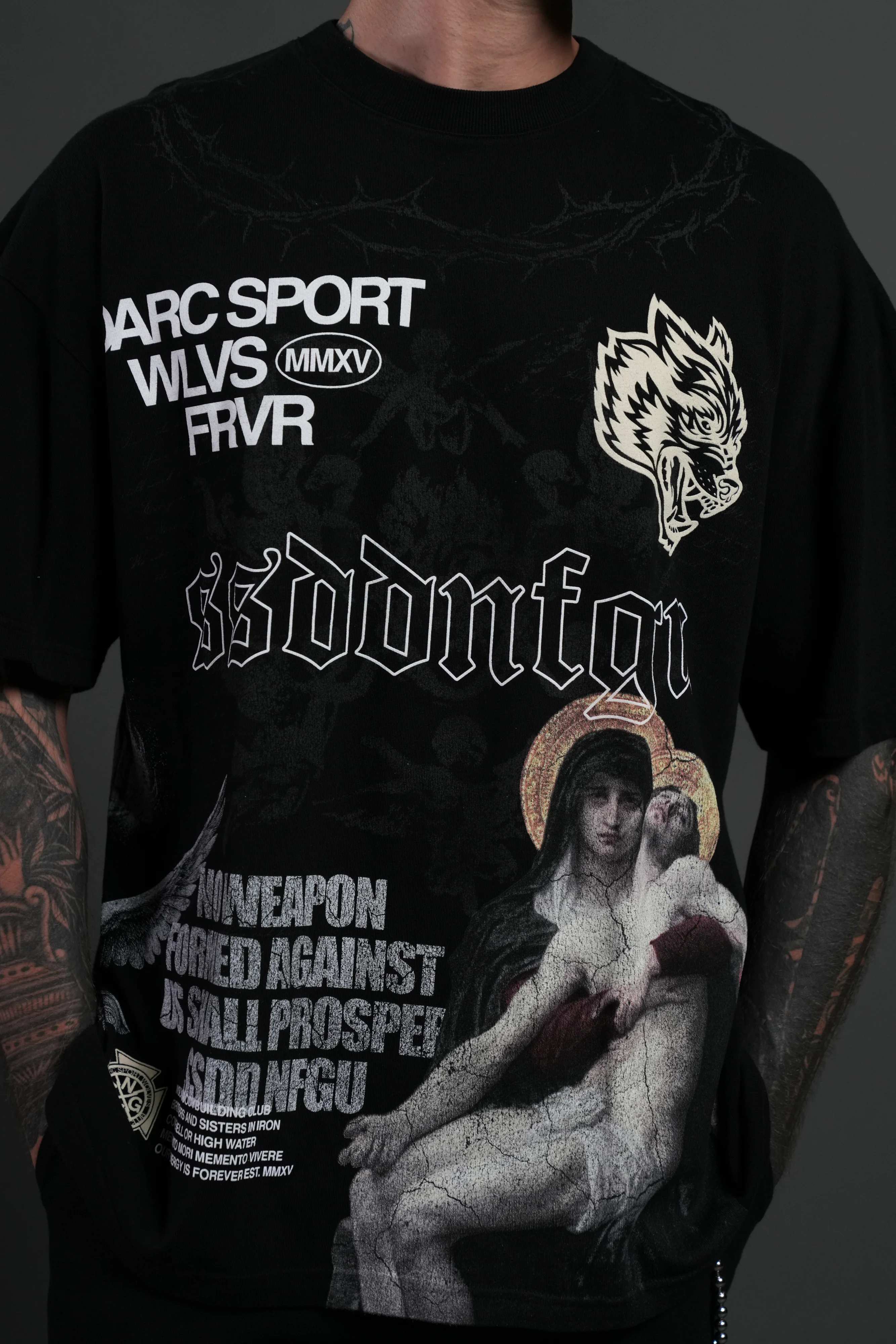 Creed Premium Oversized Tee in Black - Image 7