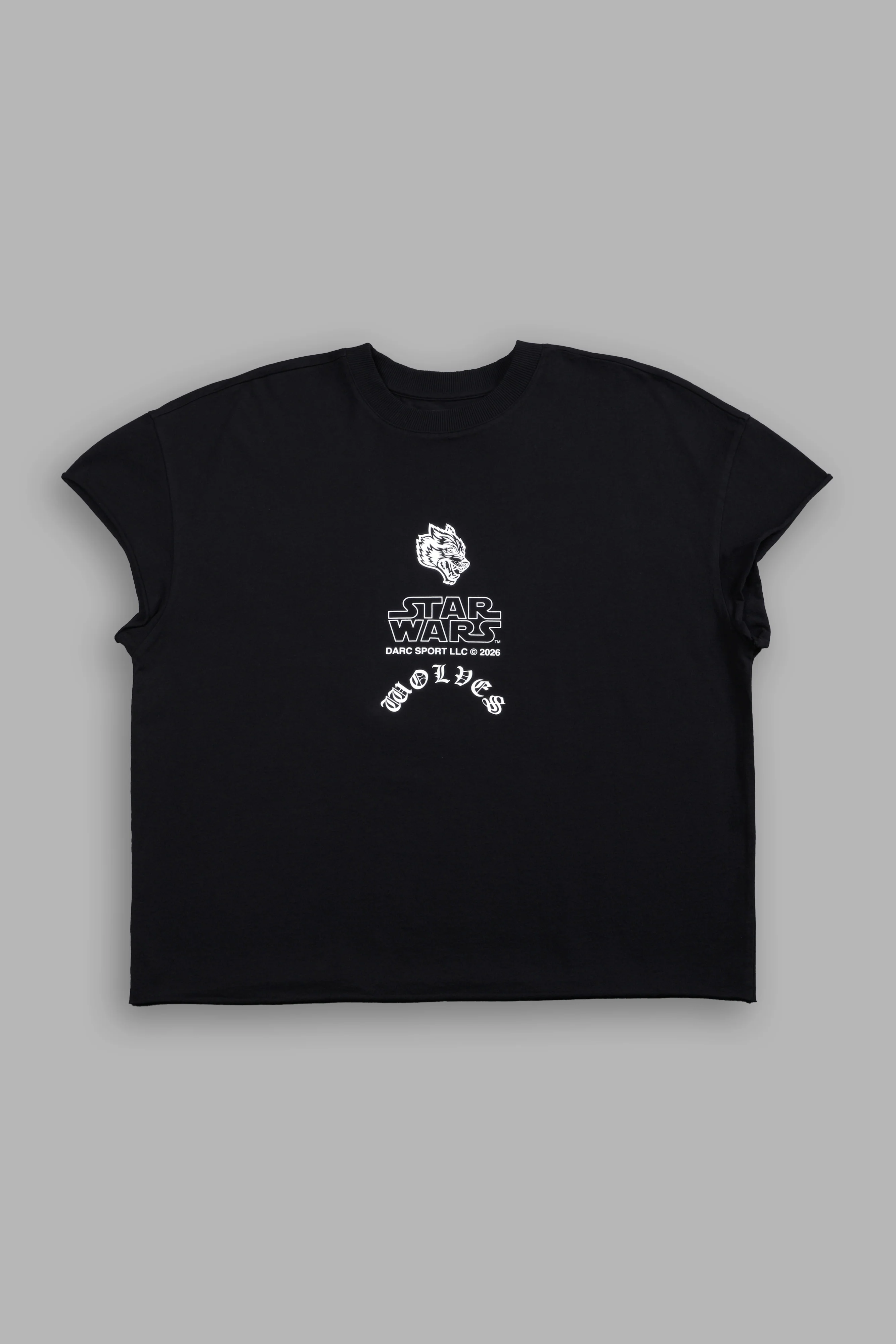 Crossguard's Fury Grunge Mid Length Raw Hem Cap Sleeve Tee in Black - Image 2