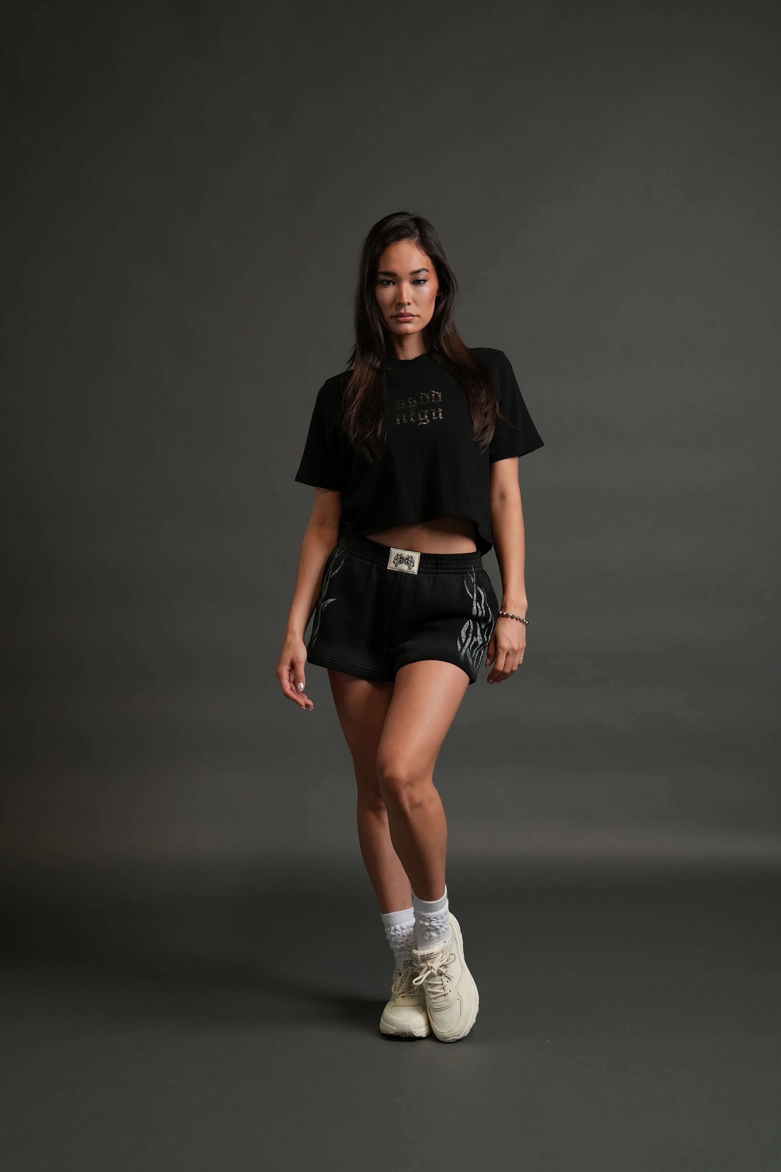 Crystal Code "Premium" Oversized (Cropped) Tee in Black - Image 5