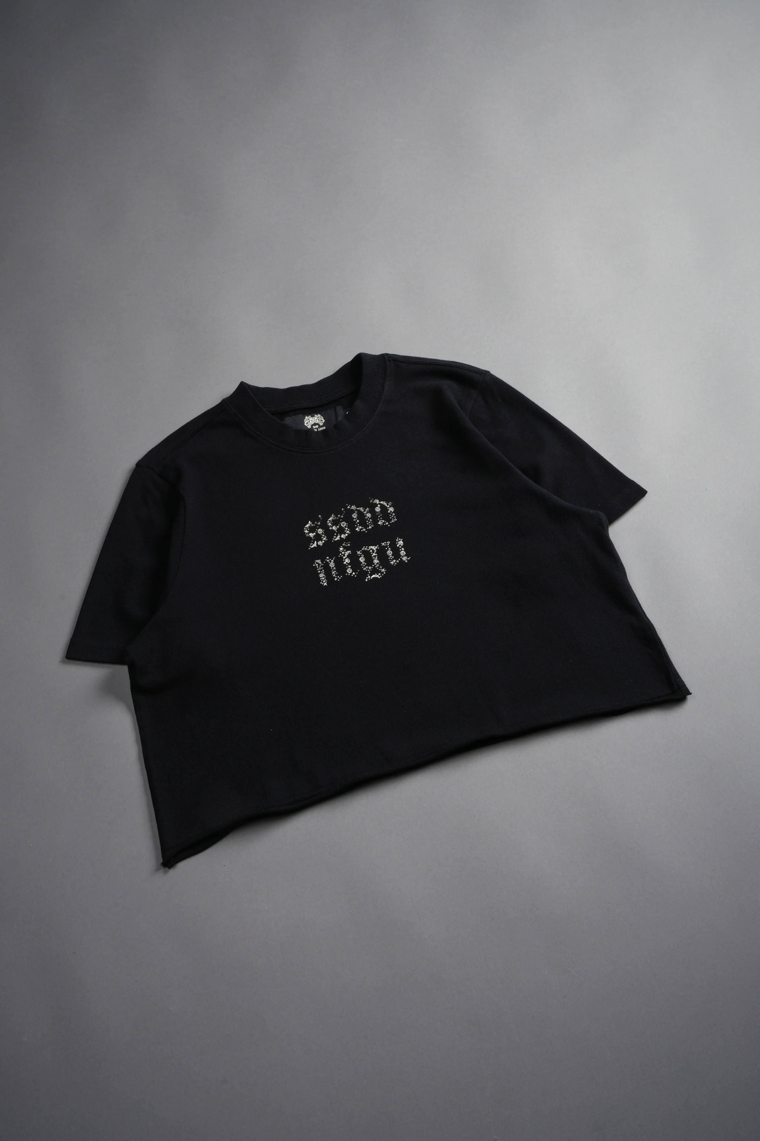 Crystal Code "Premium" Oversized (Cropped) Tee in Black - Image 6