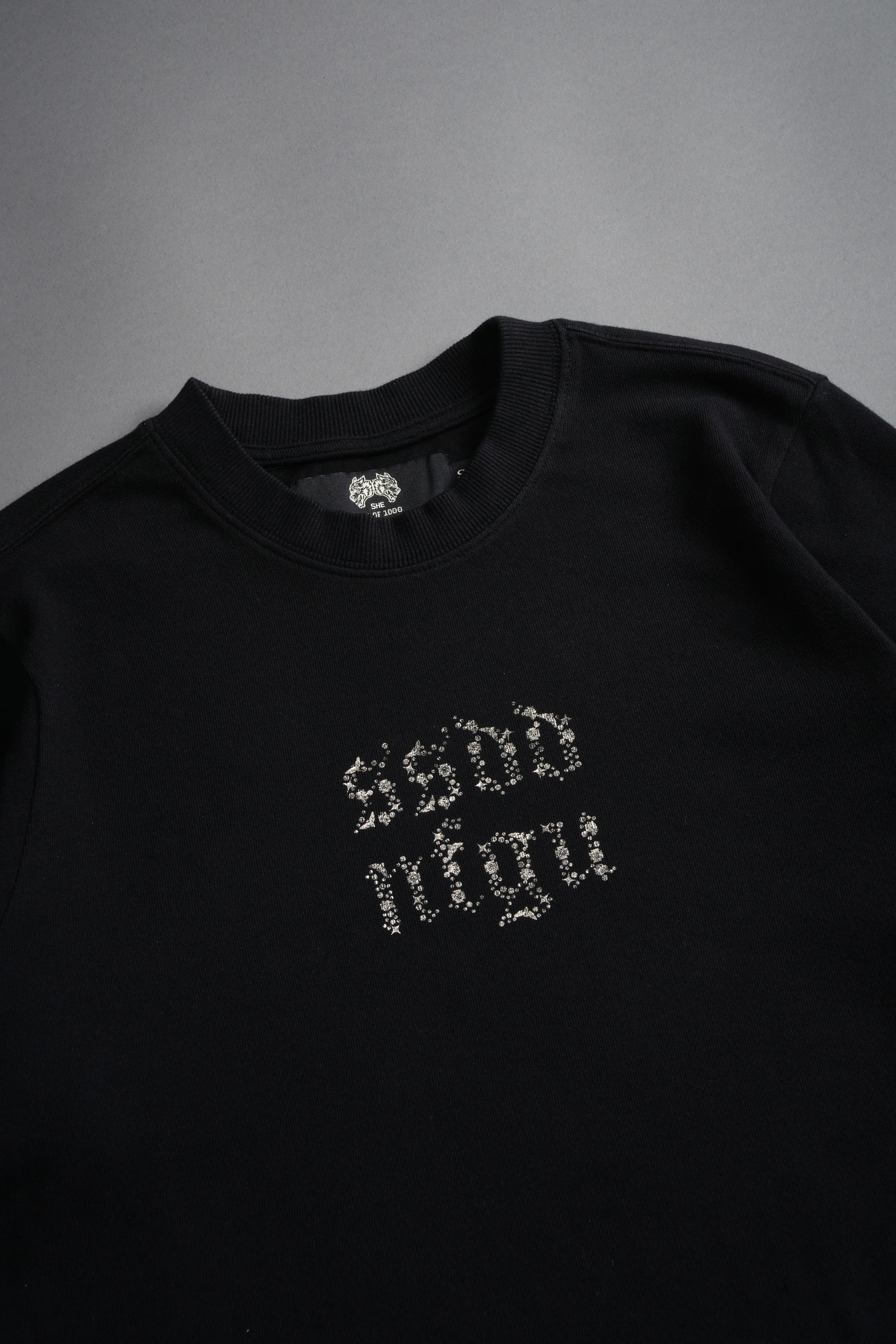 Crystal Code "Premium" Oversized (Cropped) Tee in Black - Image 7