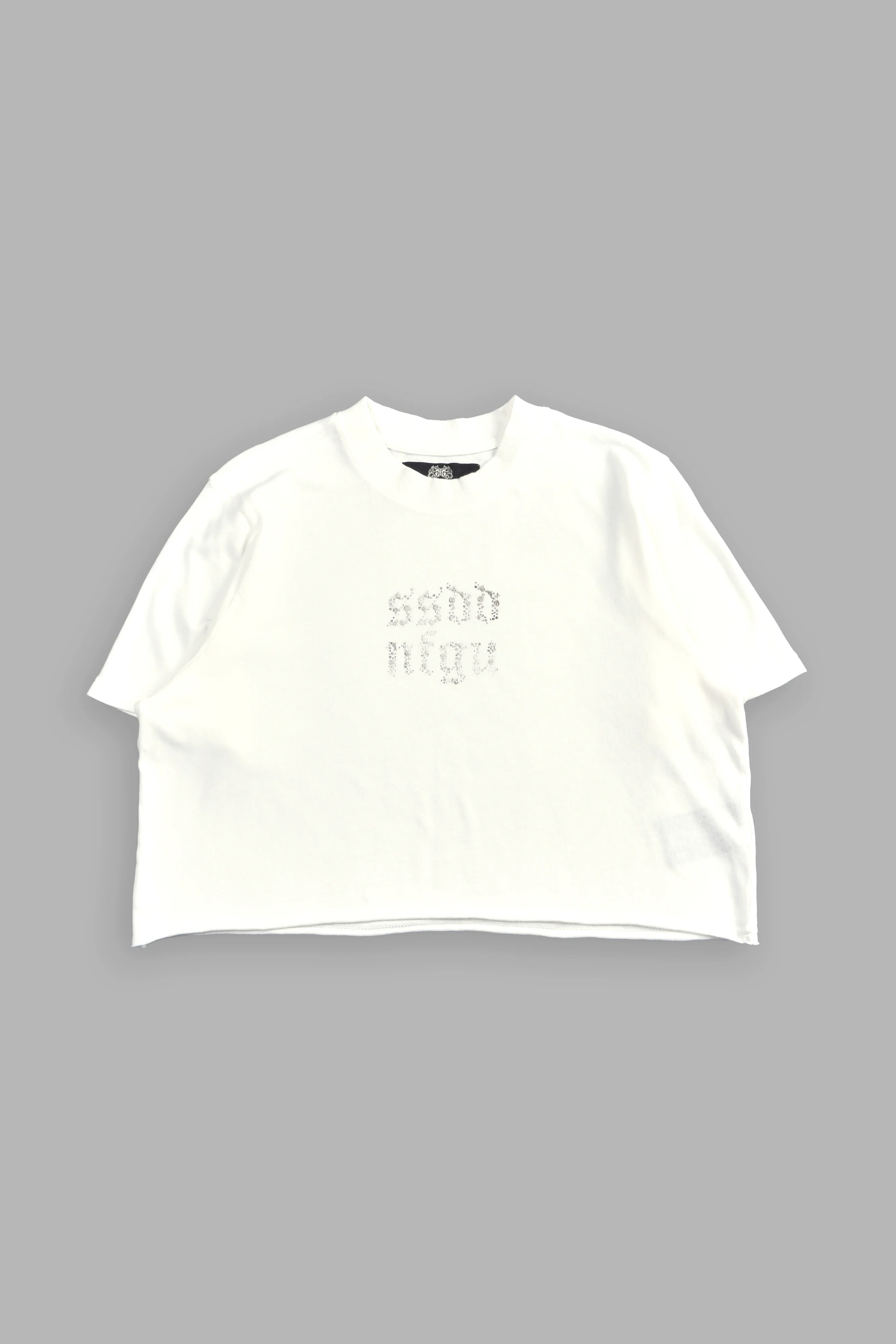 Crystal Code "Premium" Oversized (Cropped) Tee in Cream - Image 2