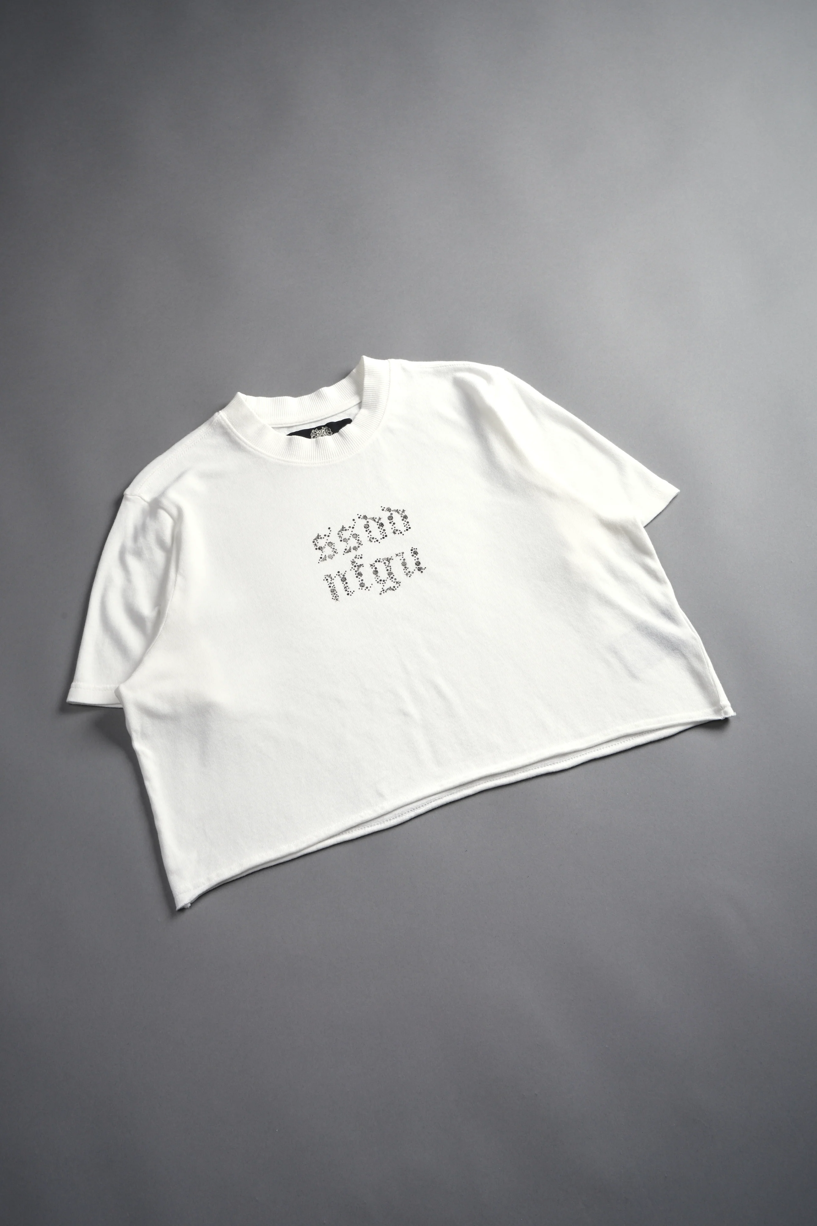 Crystal Code "Premium" Oversized (Cropped) Tee in Cream - Image 5