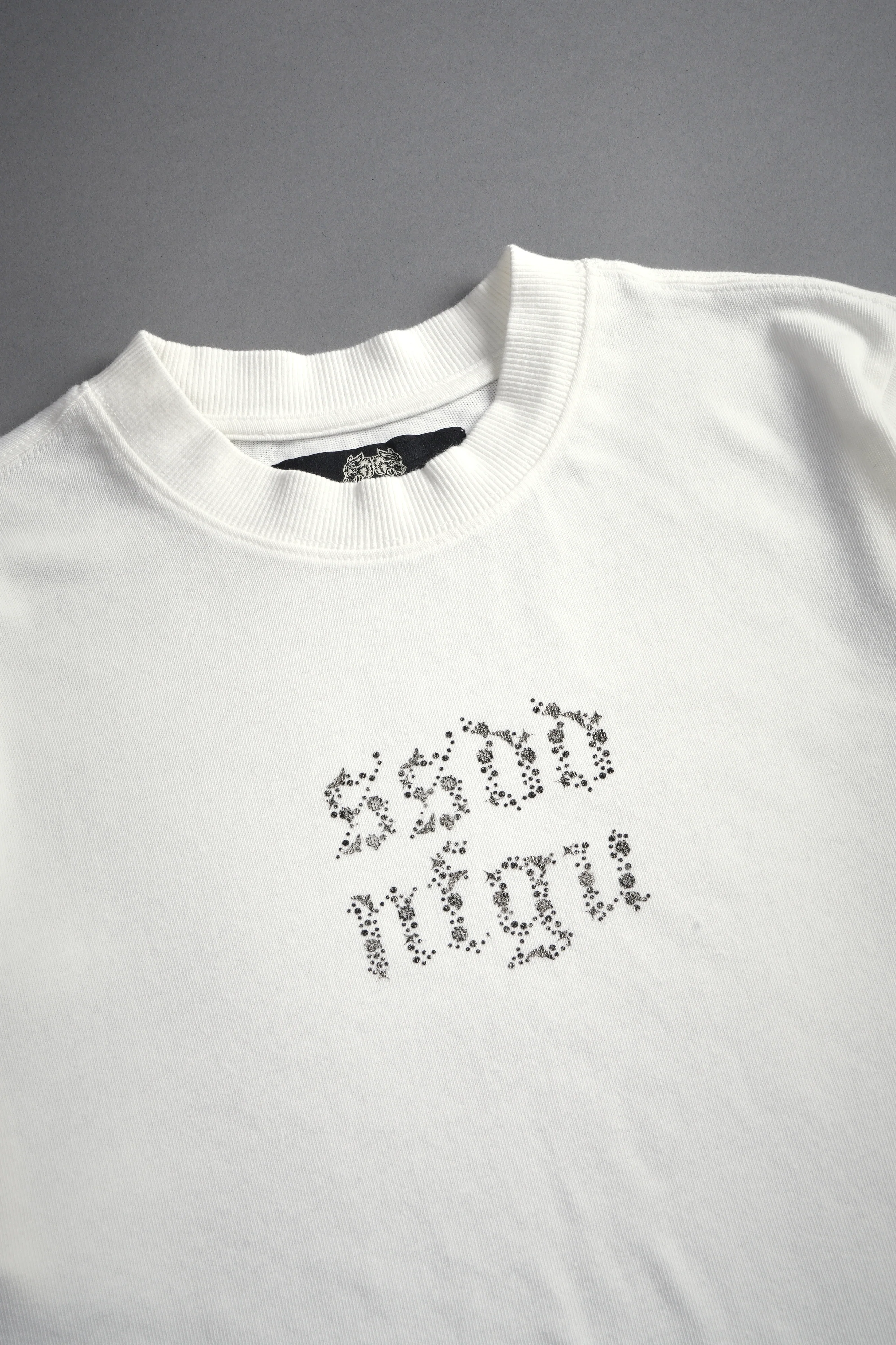 Crystal Code "Premium" Oversized (Cropped) Tee in Cream - Image 6