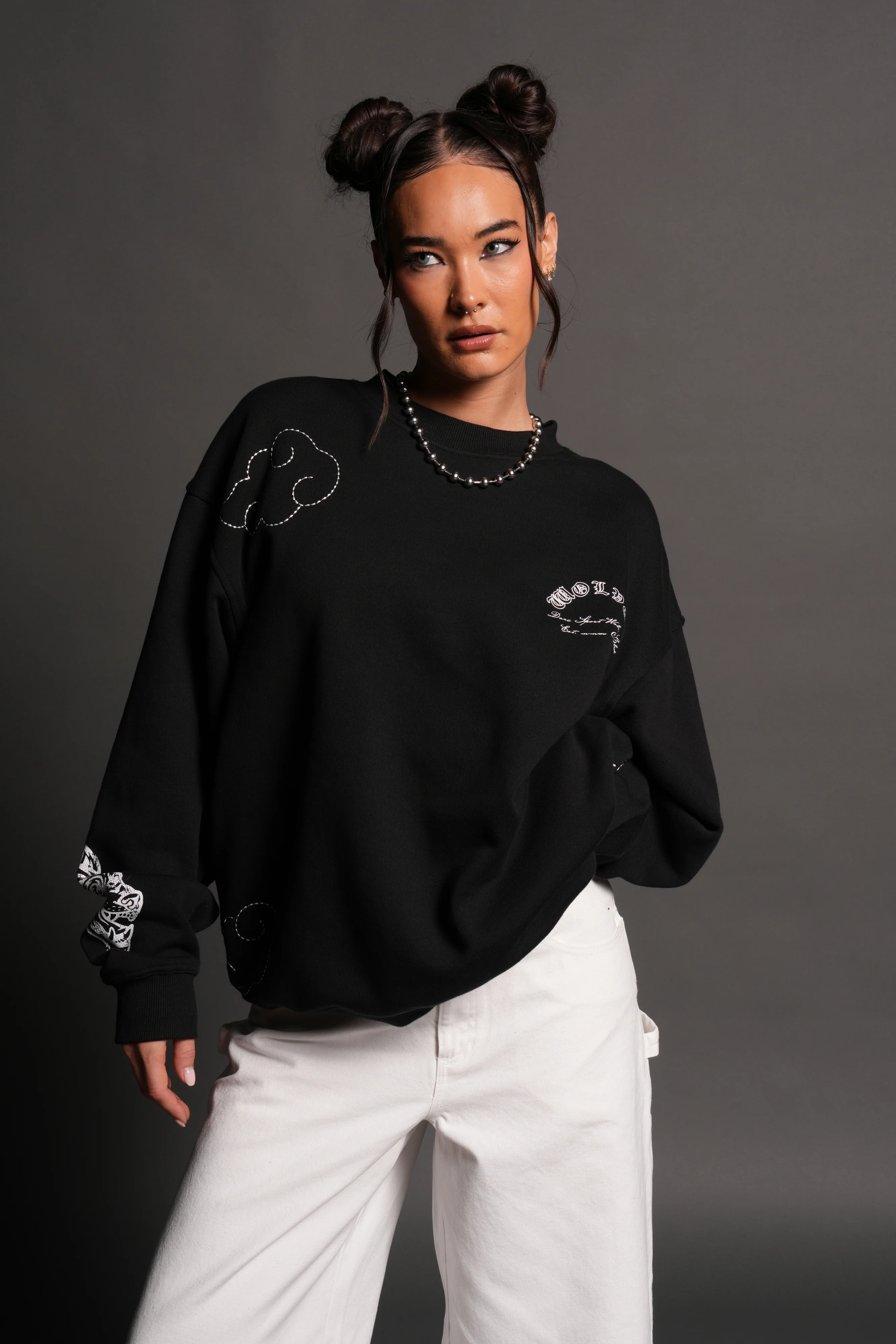 Darc Clouds London Crewneck in Black - Image 17