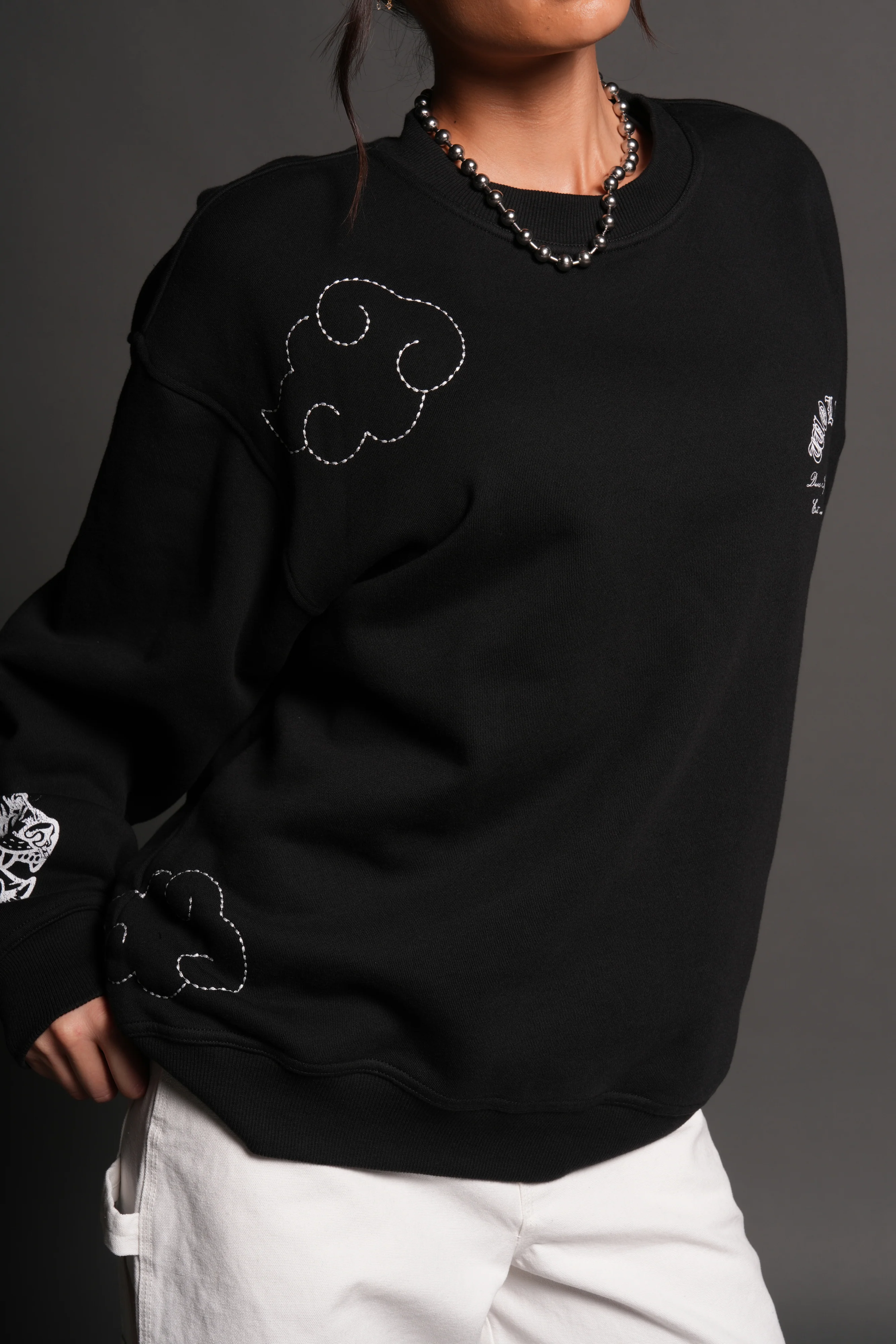 Darc Clouds London Crewneck in Black - Image 21