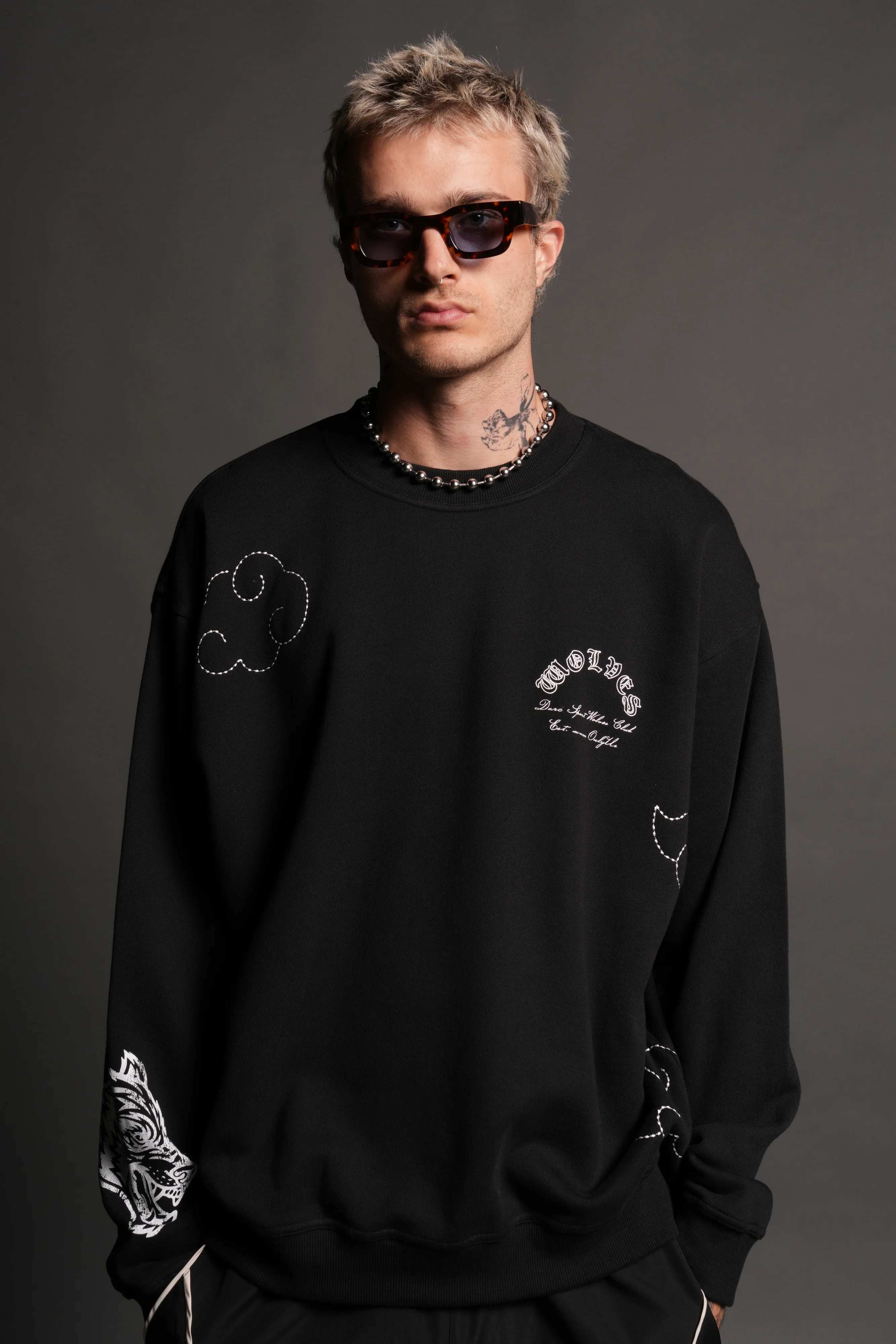 Darc Clouds London Crewneck in Black - Image 4