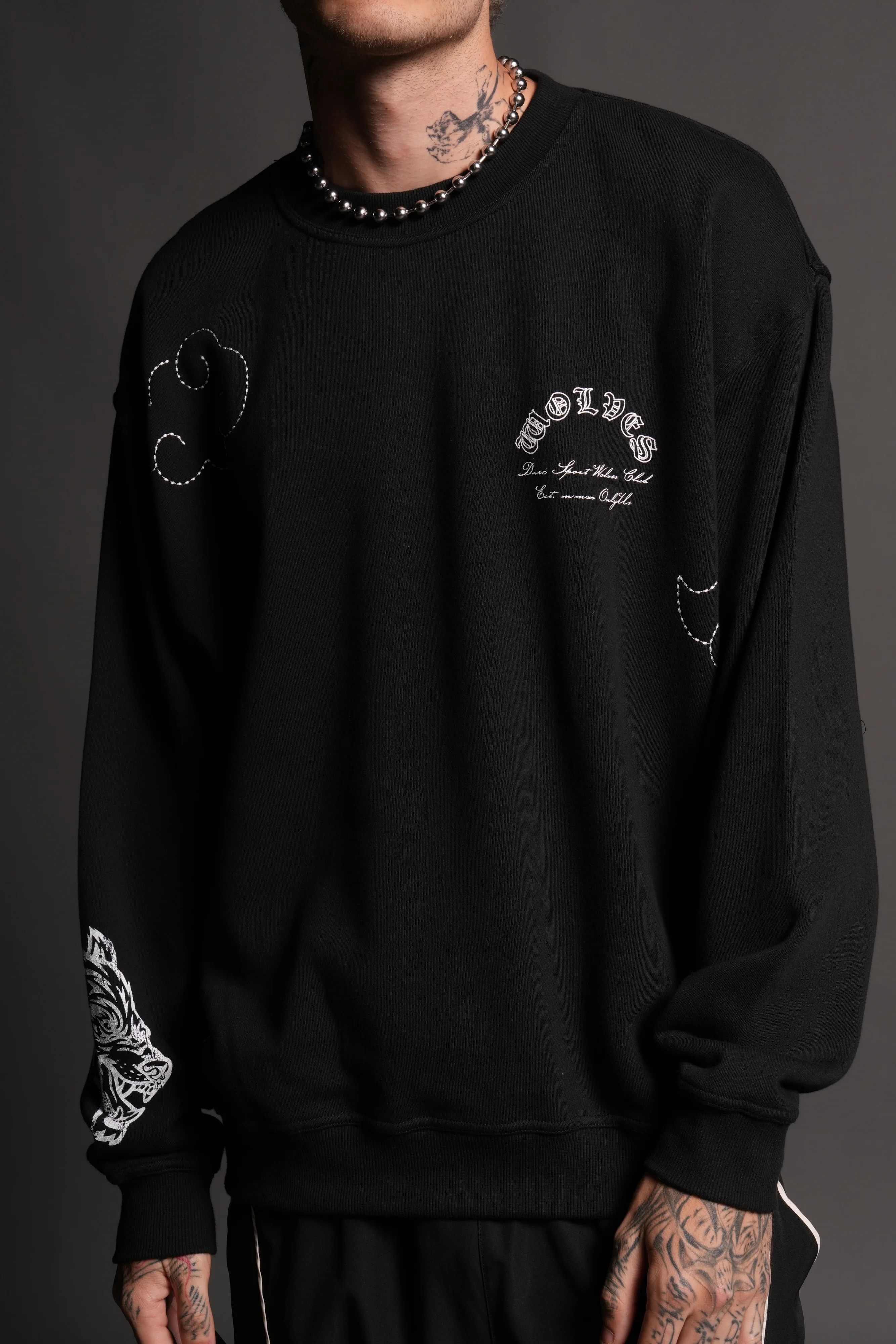 Darc Clouds London Crewneck in Black - Image 7