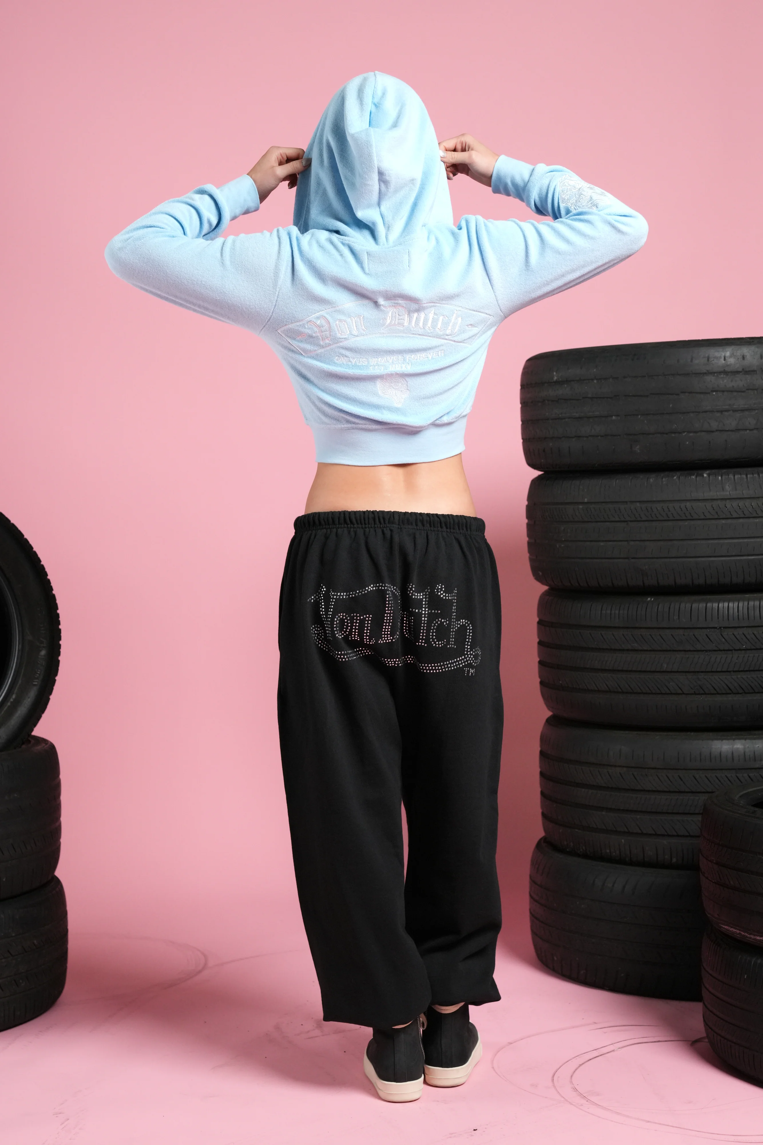 Darc Covenant "Tia" Zip Up Hoodie in Baby Blue - Image 4