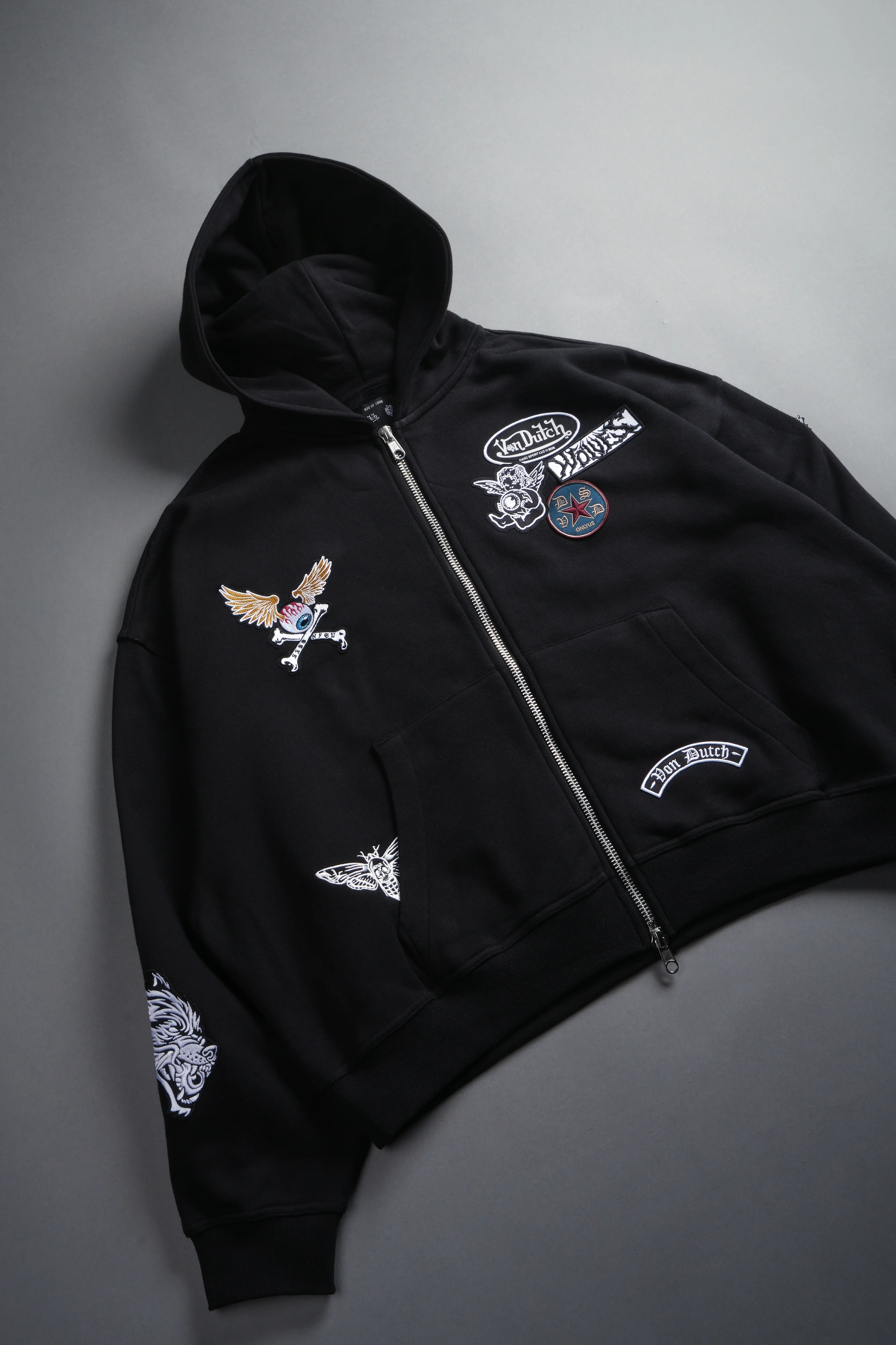 Darc Kulture Vex Double Zip Hoodie in Black - Image 12