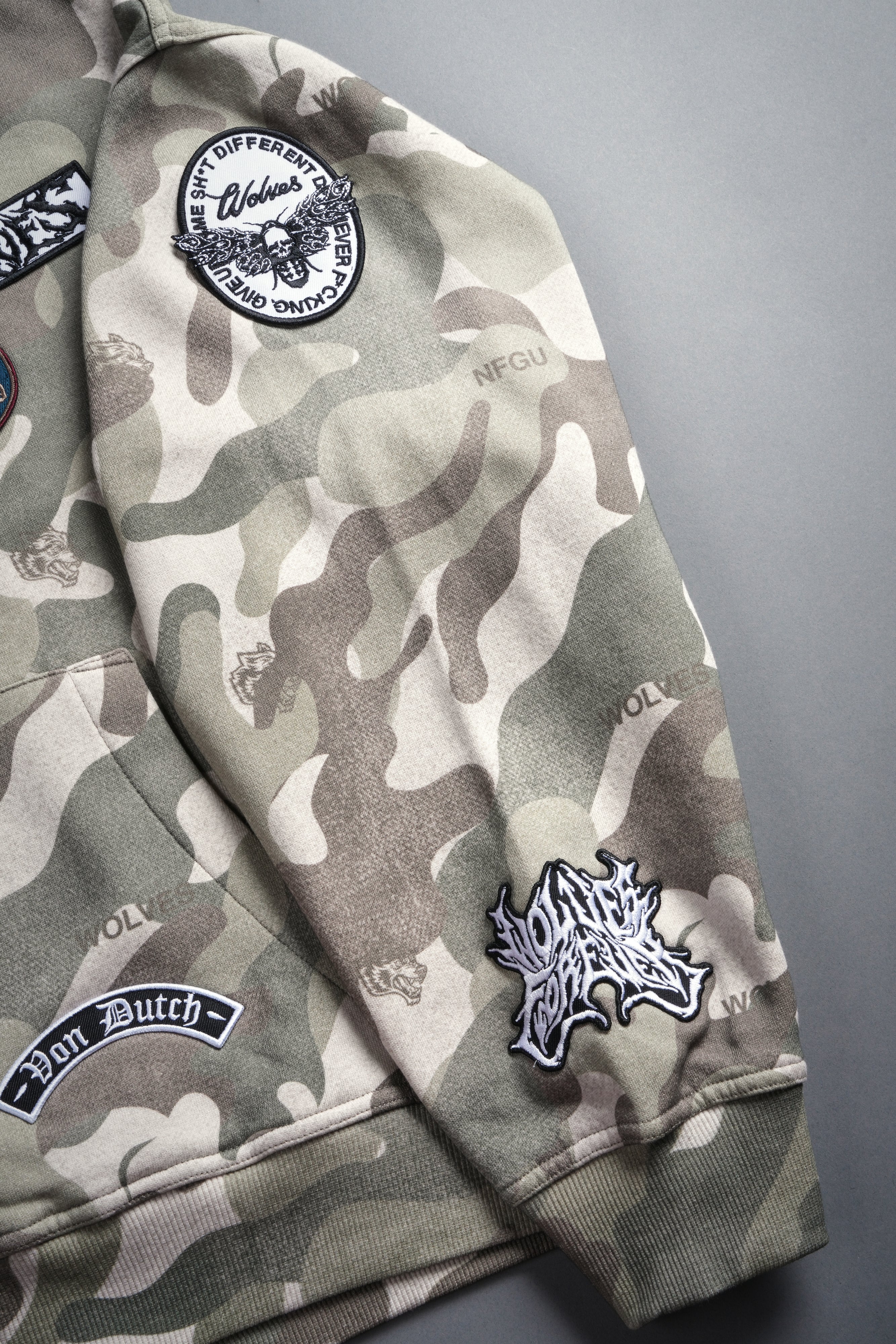 Darc Kulture Vex Double Zip Hoodie in DSVD Green Camo - Image 7