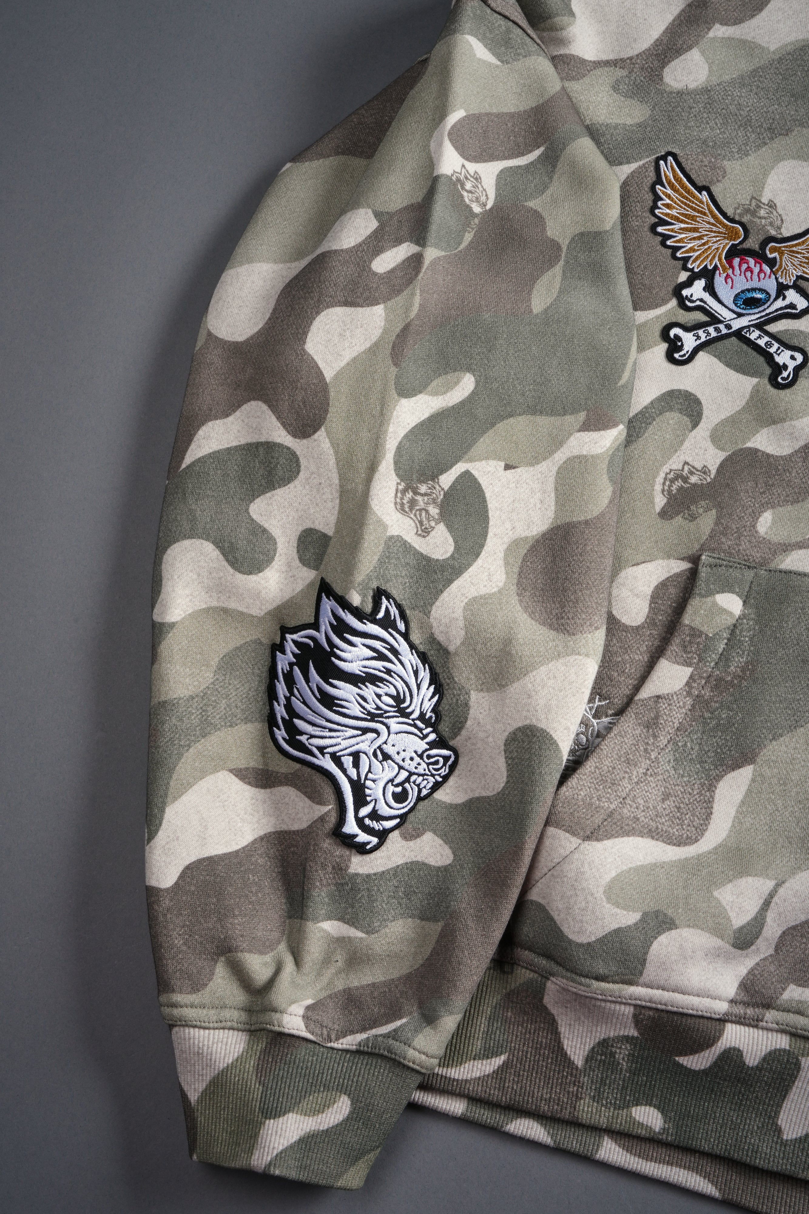 Darc Kulture Vex Double Zip Hoodie in DSVD Green Camo - Image 8
