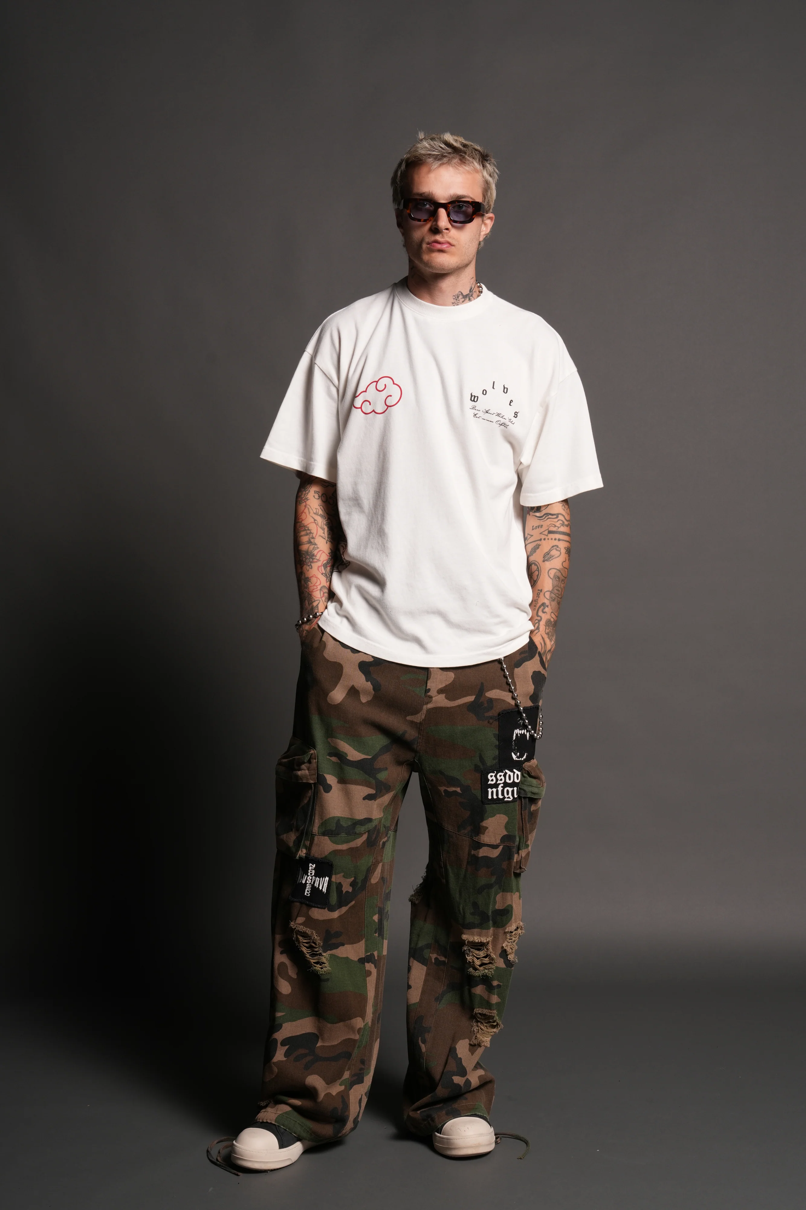 Darc Ninja Premium Oversized Tee in Cream - Image 5