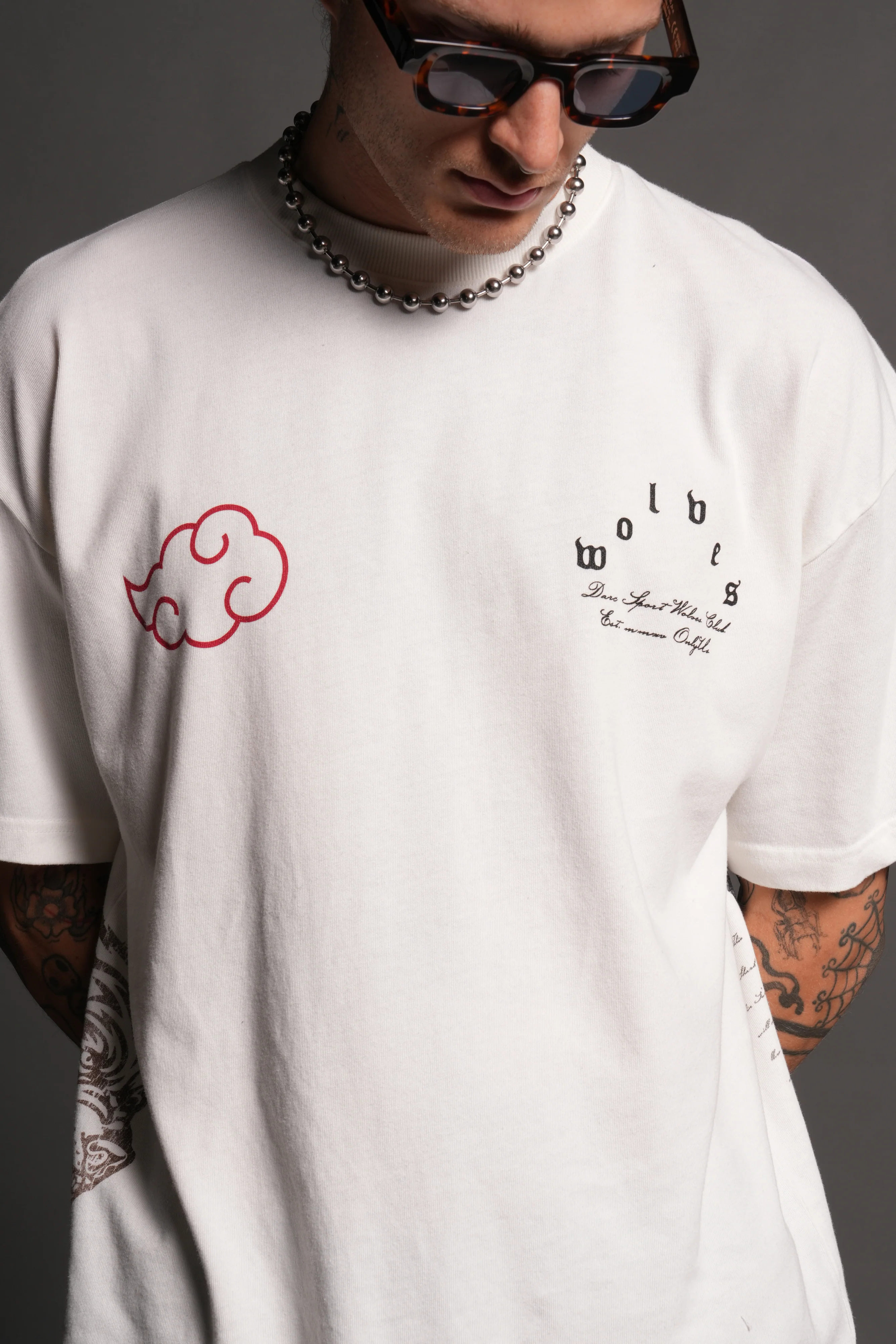 Darc Ninja Premium Oversized Tee in Cream - Image 7