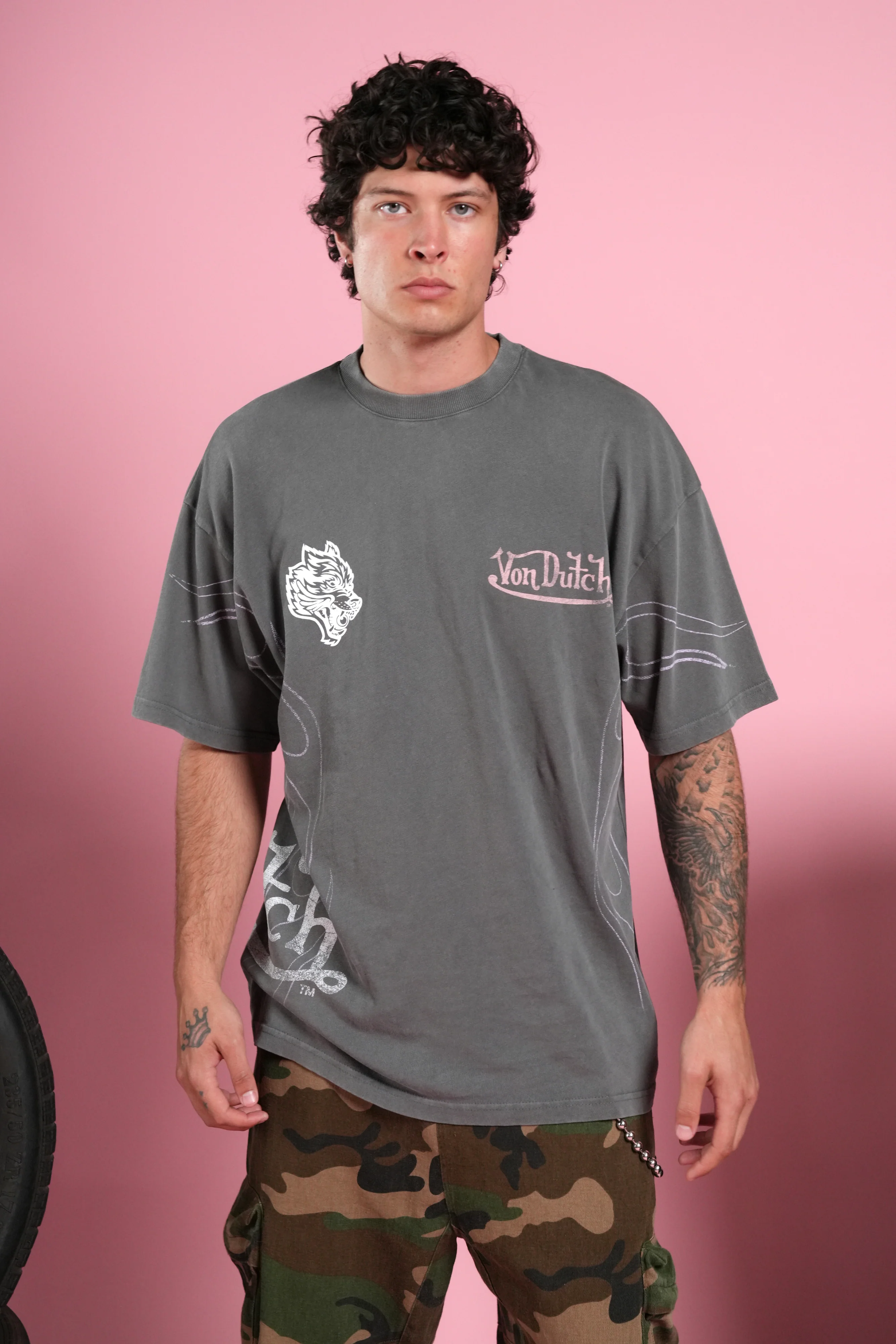 Darc Omen "Side-By-Side" Series Premium Tee in Slate Gray - Image 2