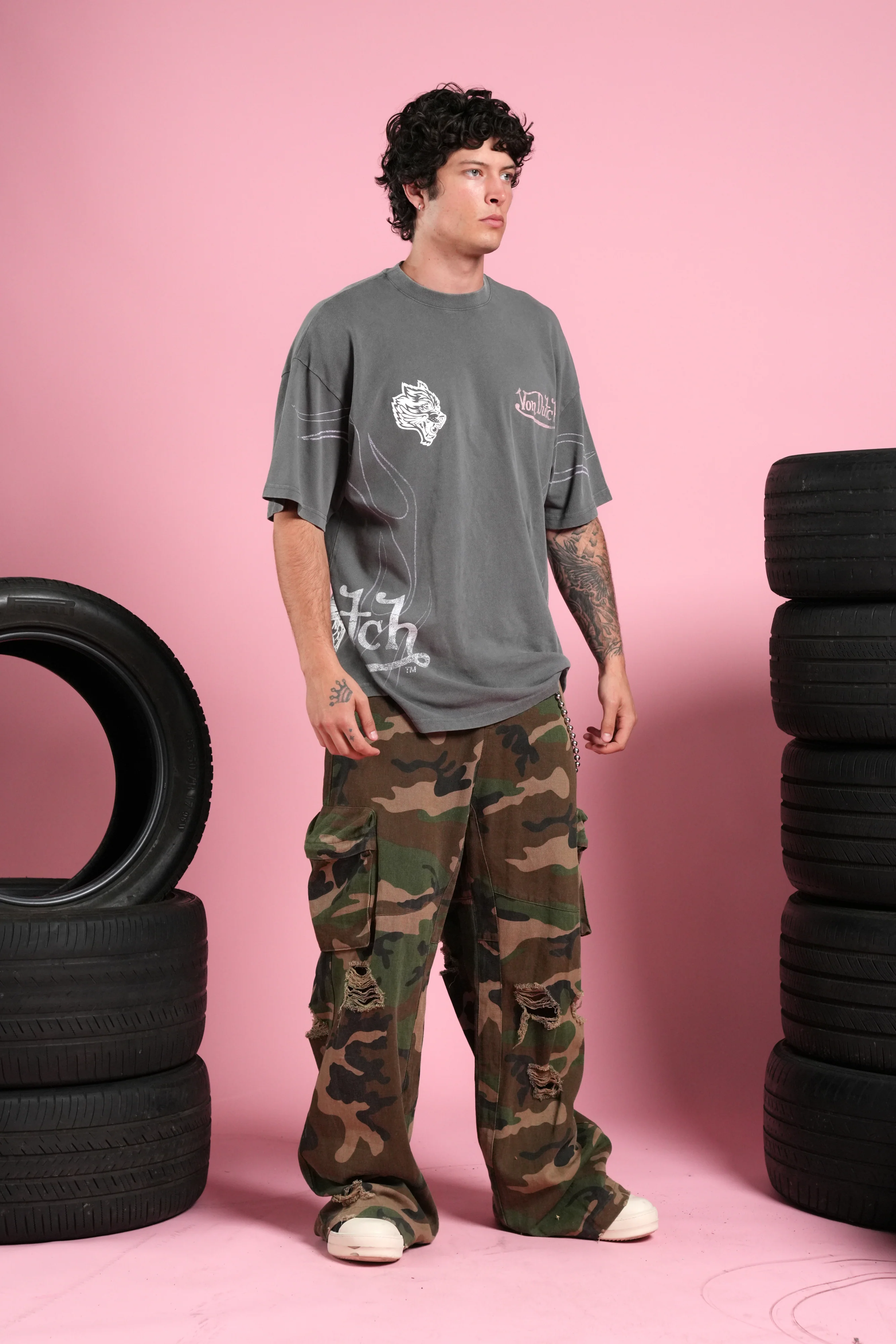 Darc Omen "Side-By-Side" Series Premium Tee in Slate Gray - Image 5