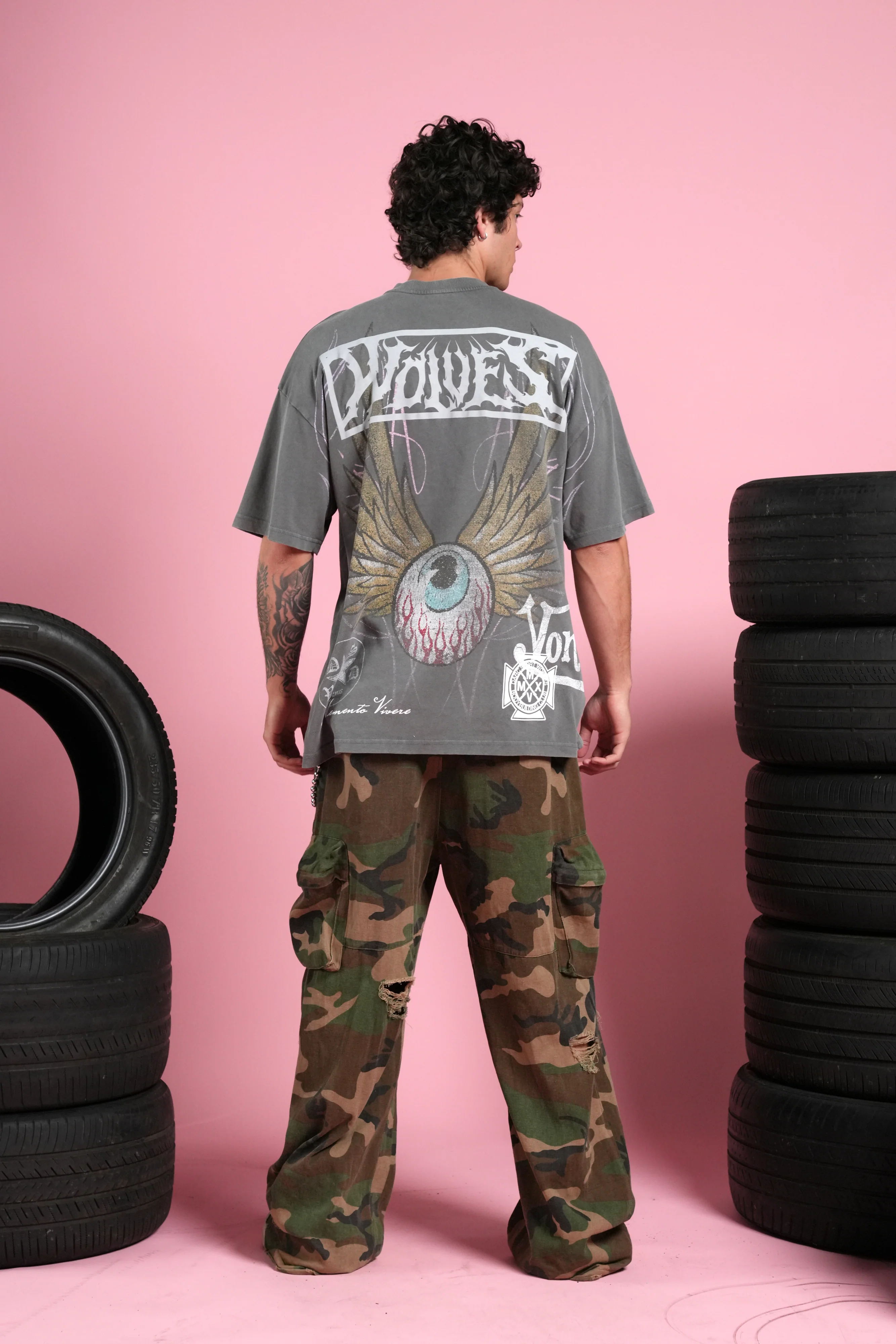 Darc Omen "Side-By-Side" Series Premium Tee in Slate Gray - Image 6